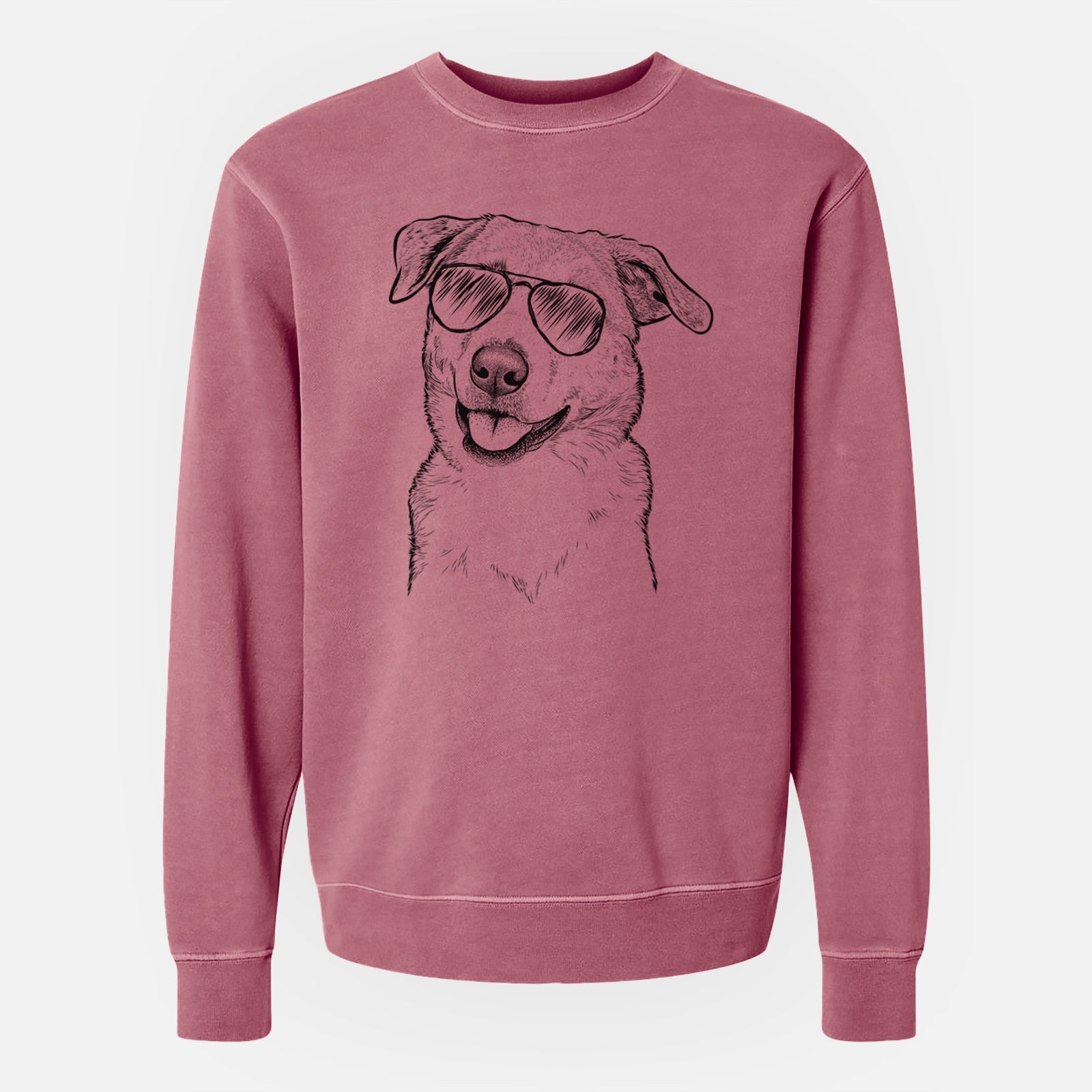 Aviator Sydney the Great Pyrenees Australian Shepherd Mix - Unisex Pigment Dyed Crew Sweatshirt