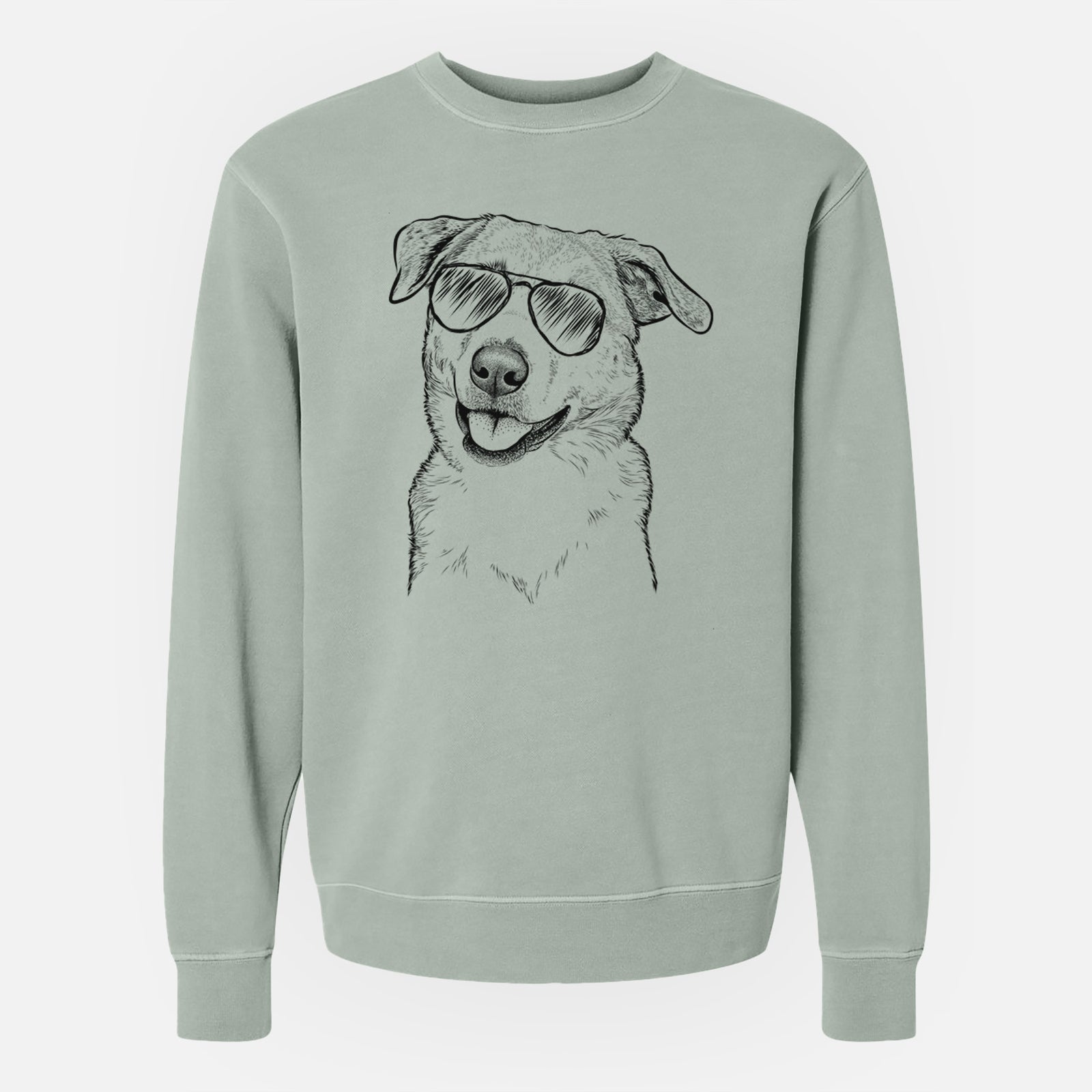 Aviator Sydney the Great Pyrenees Australian Shepherd Mix - Unisex Pigment Dyed Crew Sweatshirt