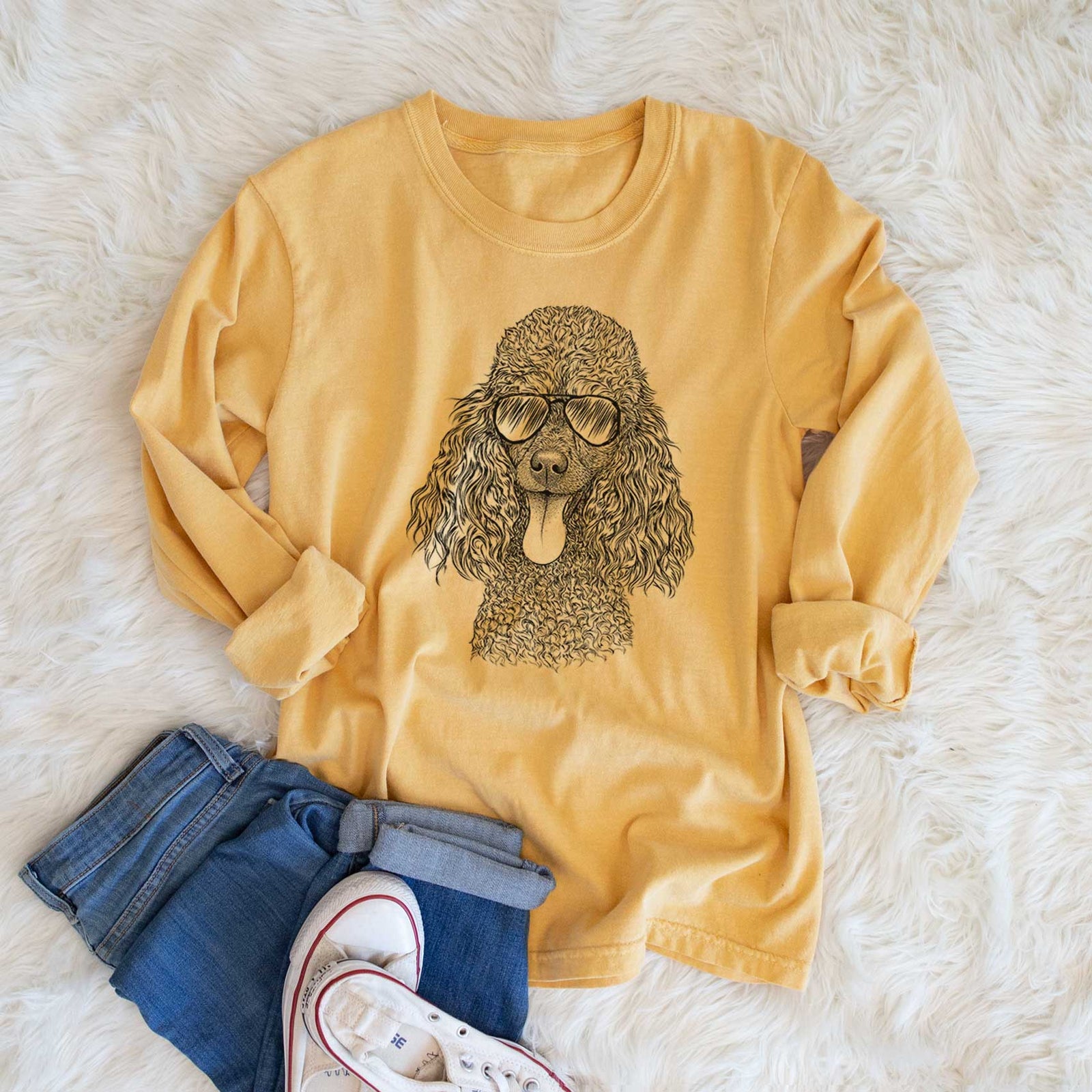 Aviators Teddy the Mini Poodle - Heavyweight 100% Cotton Long Sleeve