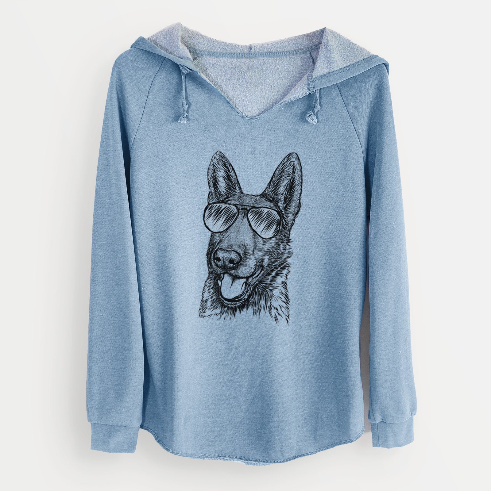 Aviator Tena the German Shepherd - Cali Wave Hooded Sweatshirt