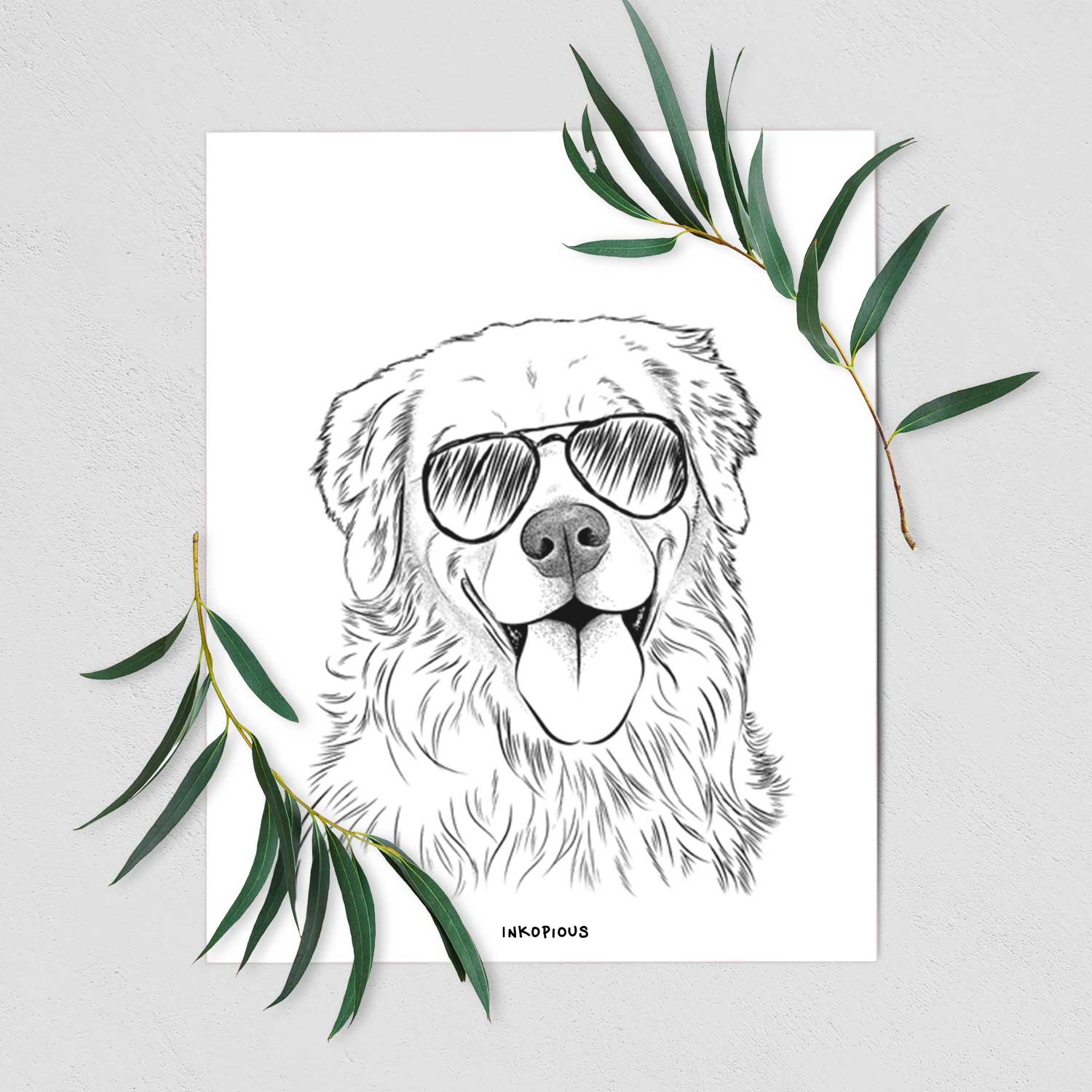Ticket the Golden Retriever Art Print