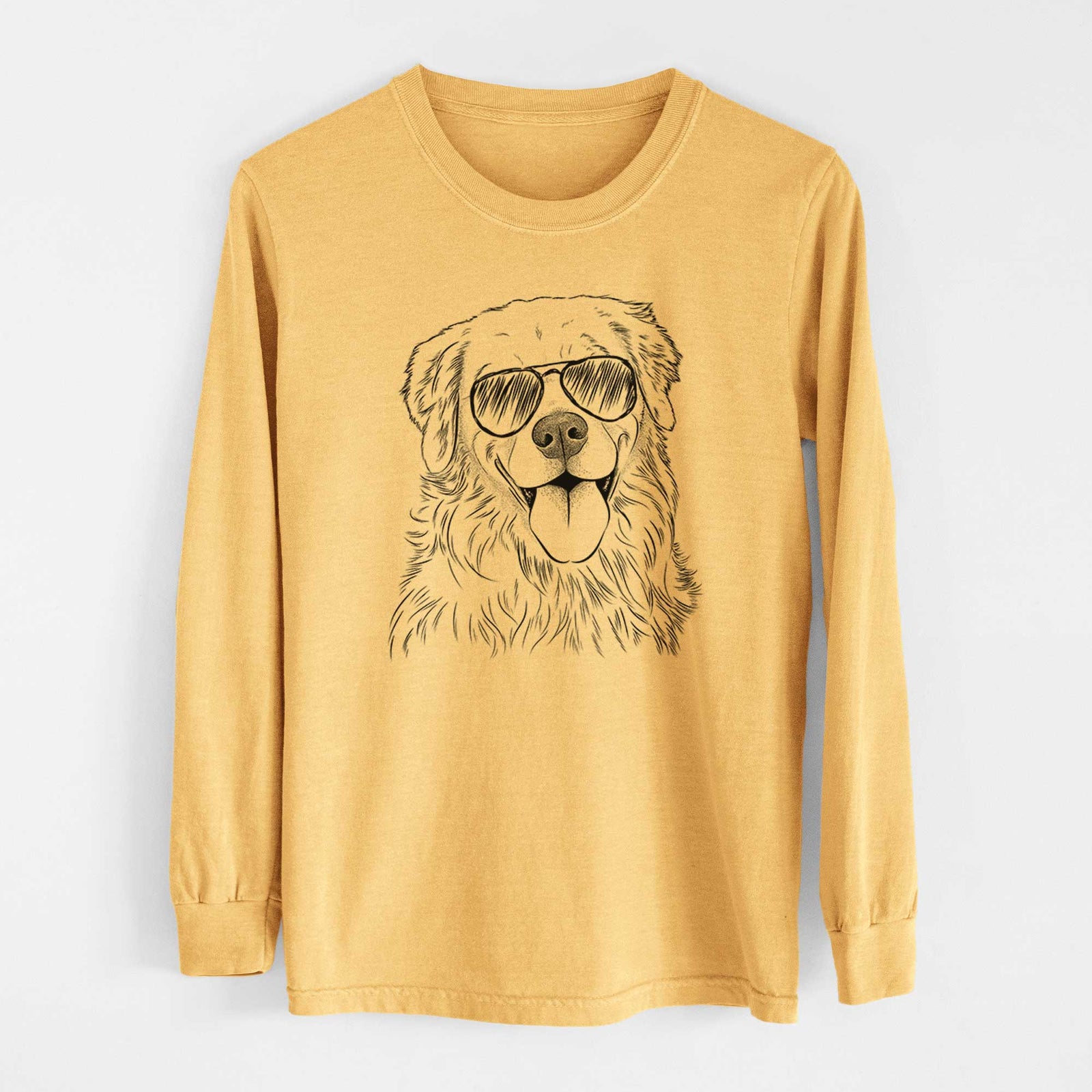 Aviators Ticket the Golden Retriever - Heavyweight 100% Cotton Long Sleeve