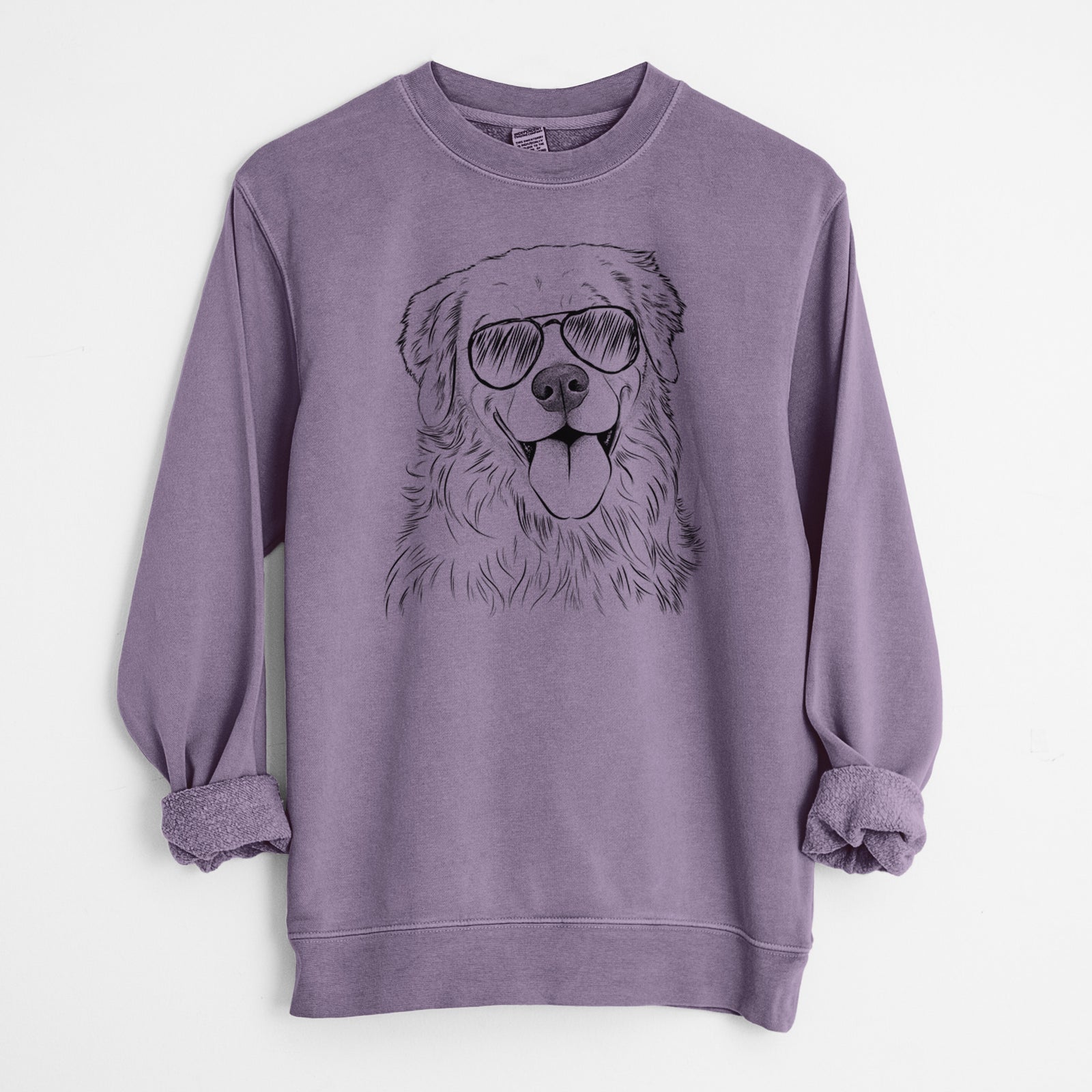 Aviator Ticket the Golden Retriever - Unisex Pigment Dyed Crew Sweatshirt