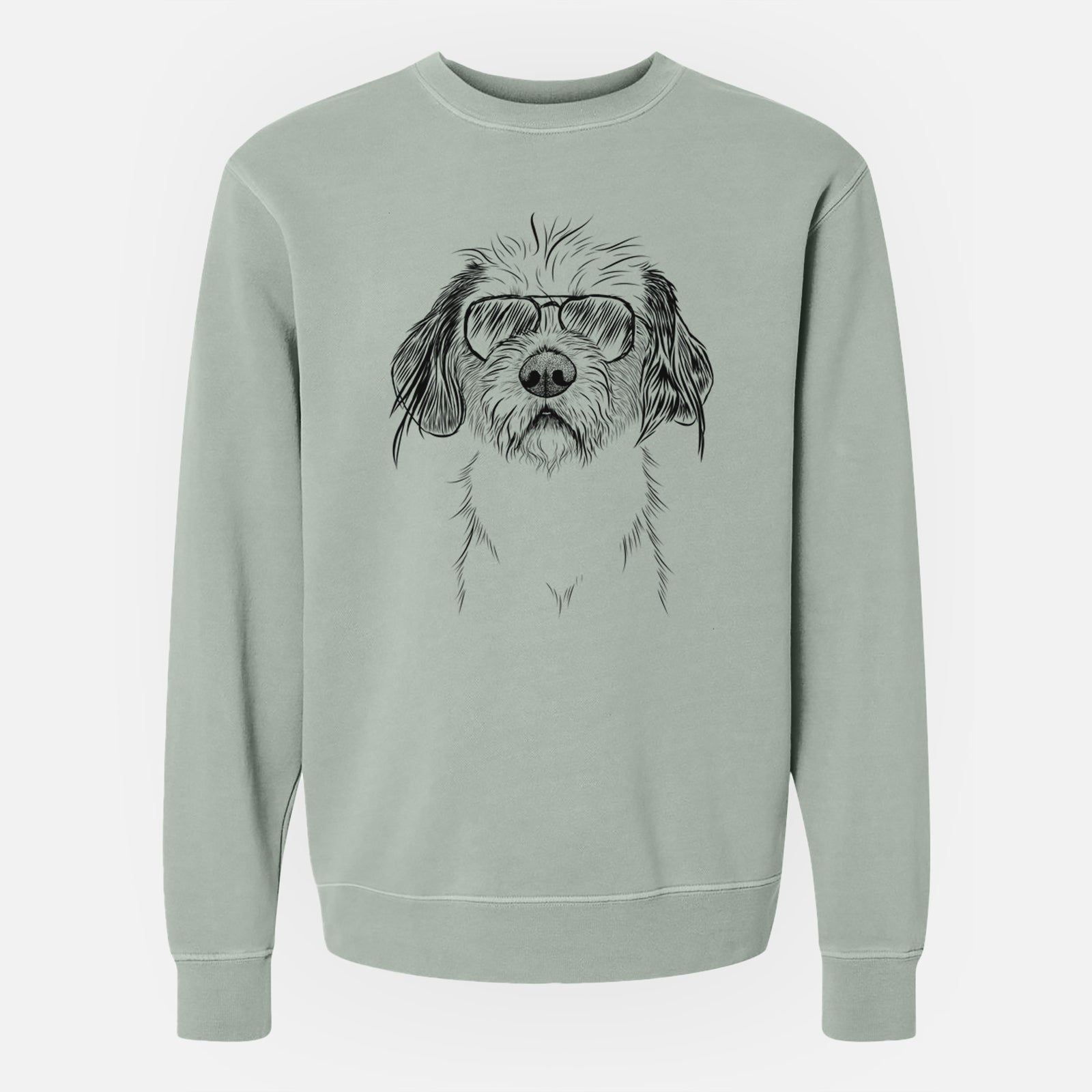 Aviator Tiny Tucker the Mixed Breed - Unisex Pigment Dyed Crew Sweatshirt