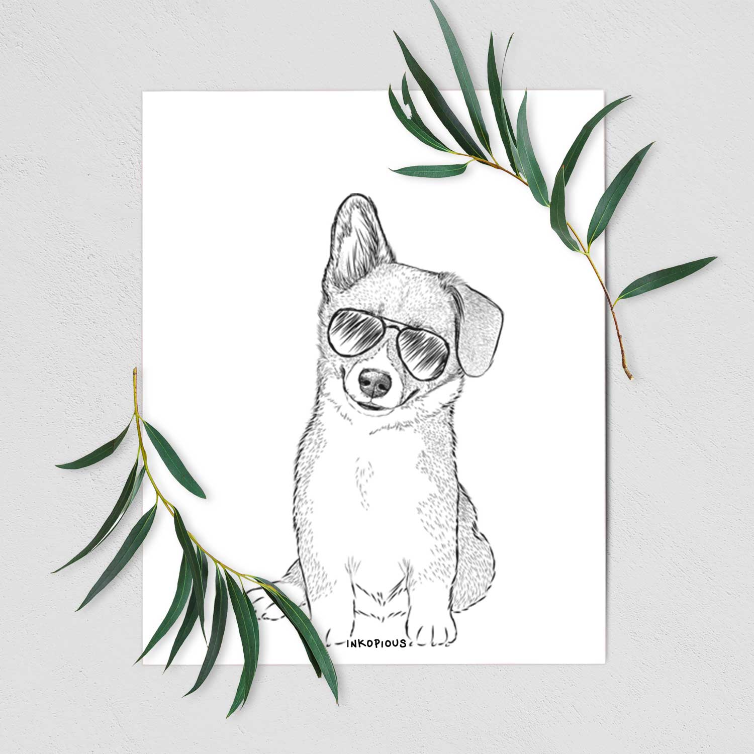Toby the Corgi Puppy Art Print