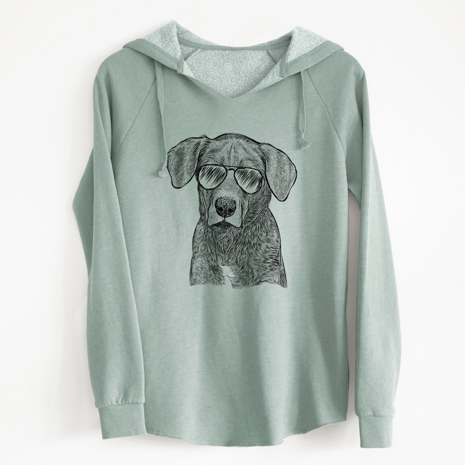 Aviator Tom the Lab Dane Mix - Cali Wave Hooded Sweatshirt