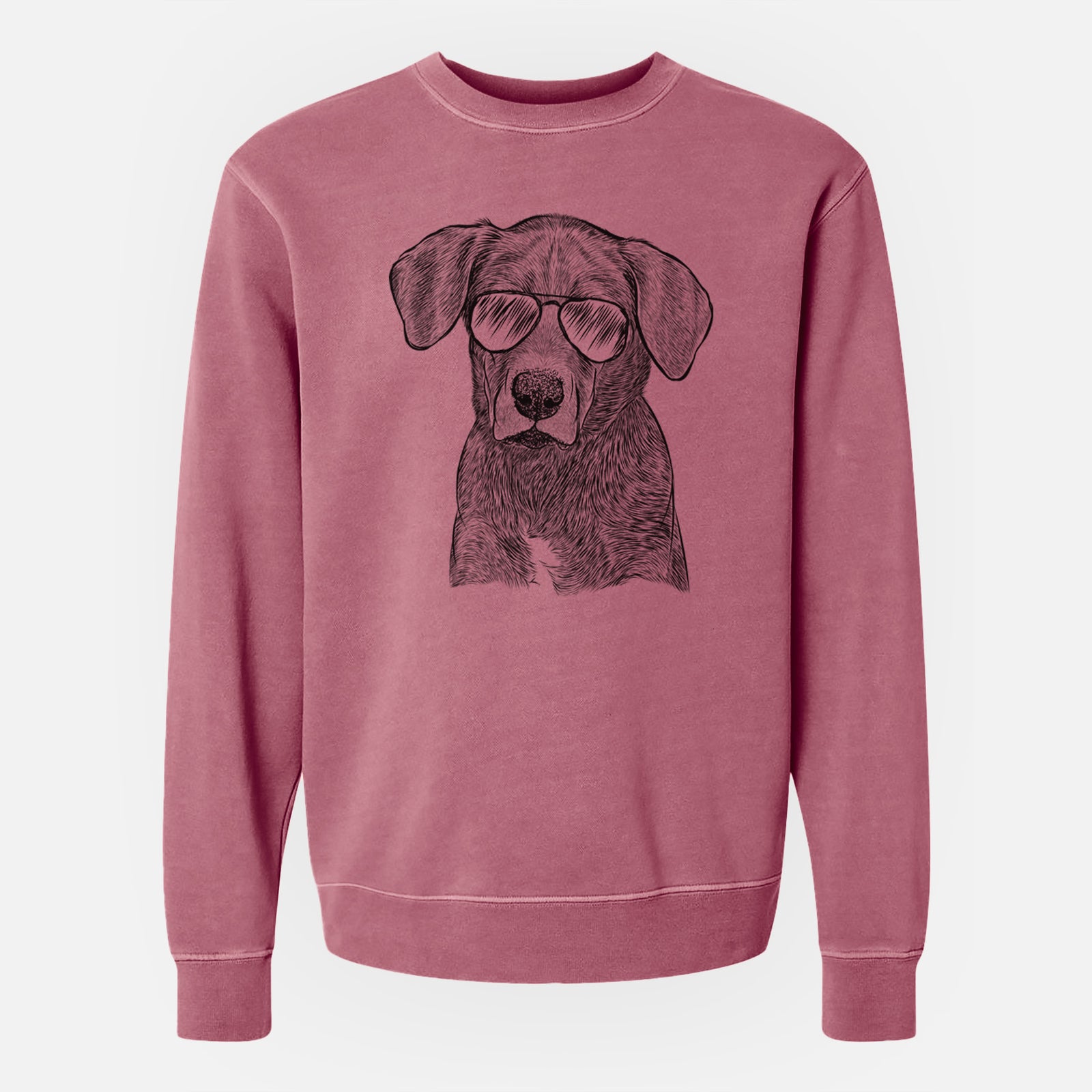 Aviator Tom the Lab Dane Mix - Unisex Pigment Dyed Crew Sweatshirt