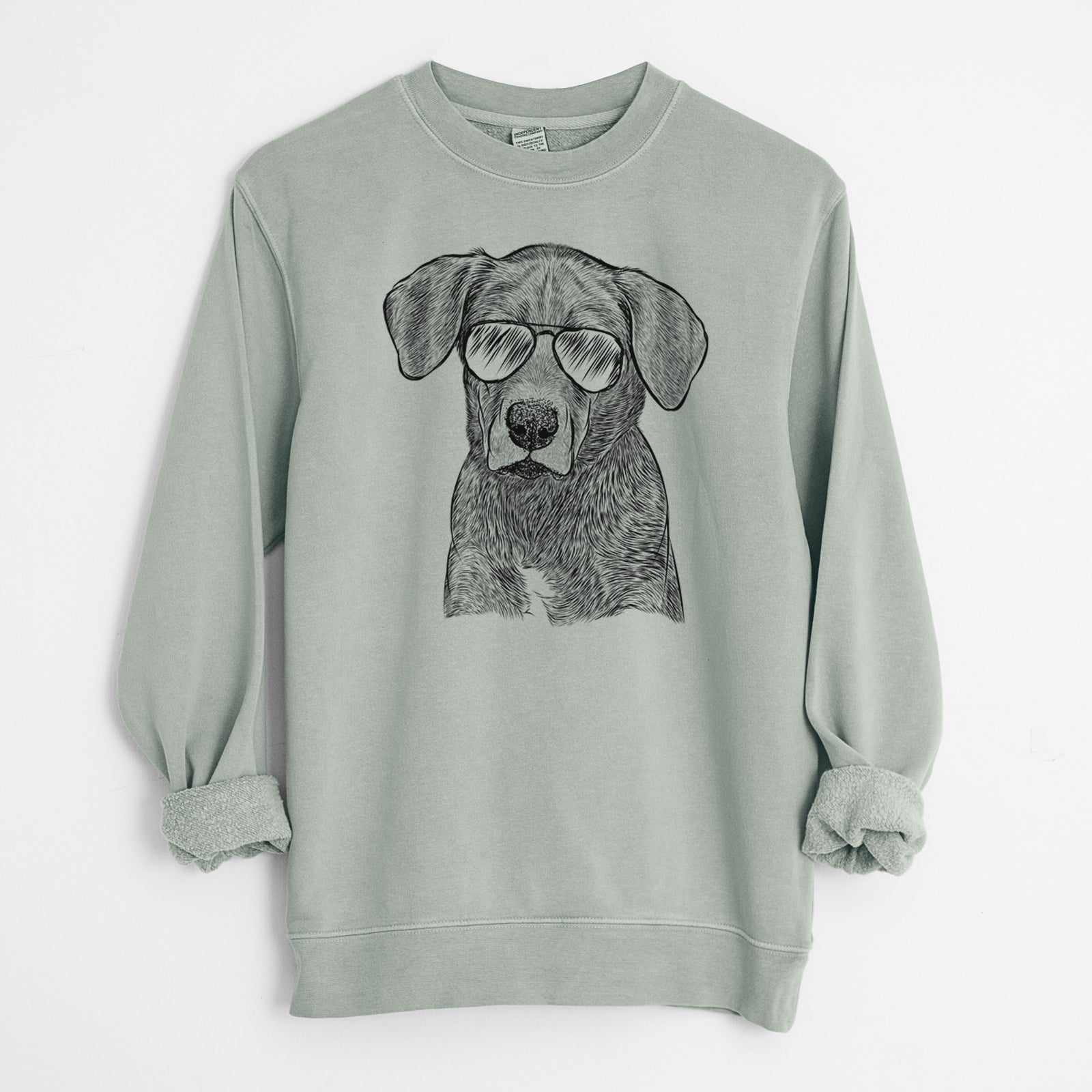 Aviator Tom the Lab Dane Mix - Unisex Pigment Dyed Crew Sweatshirt