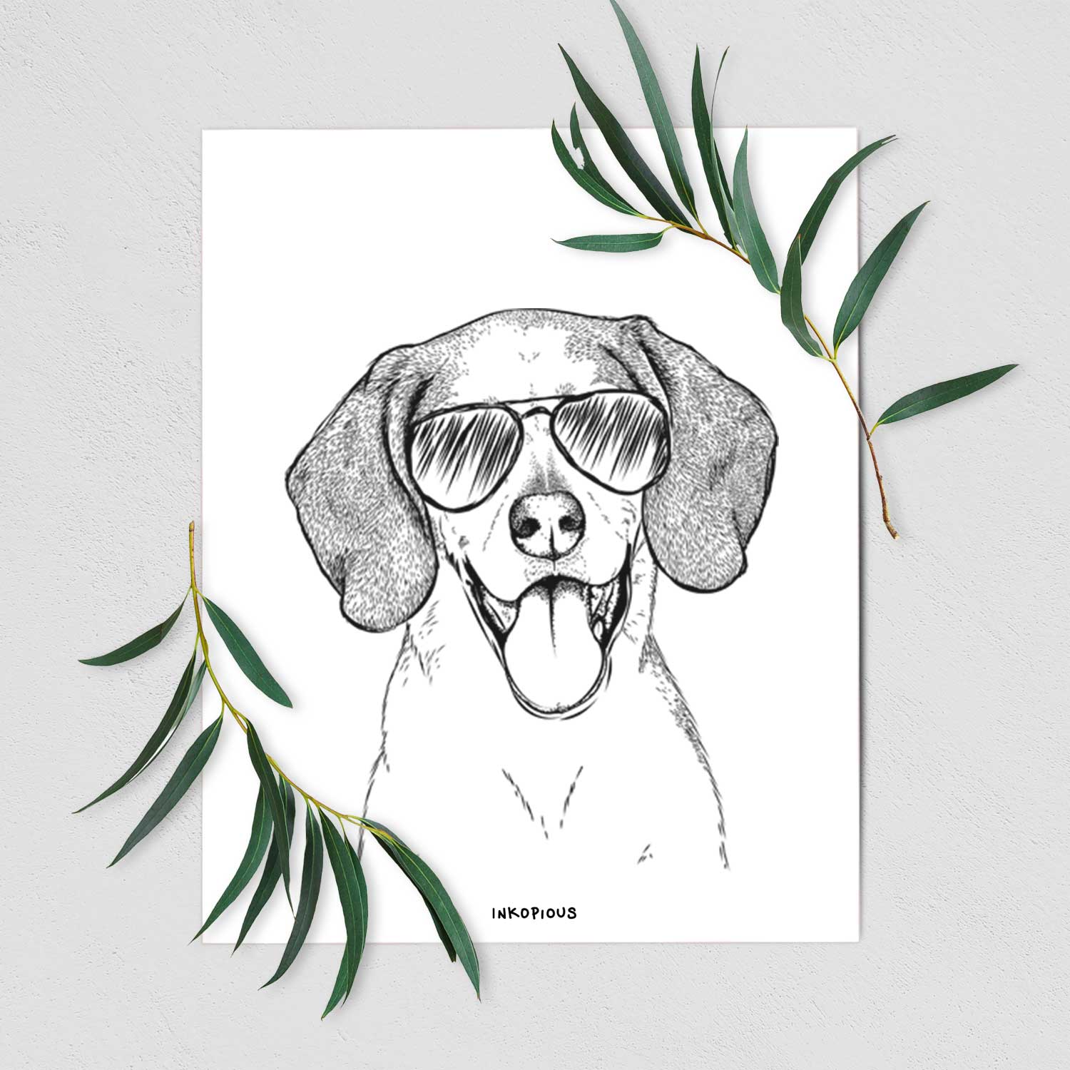 Trooper the Hound Mix Art Print