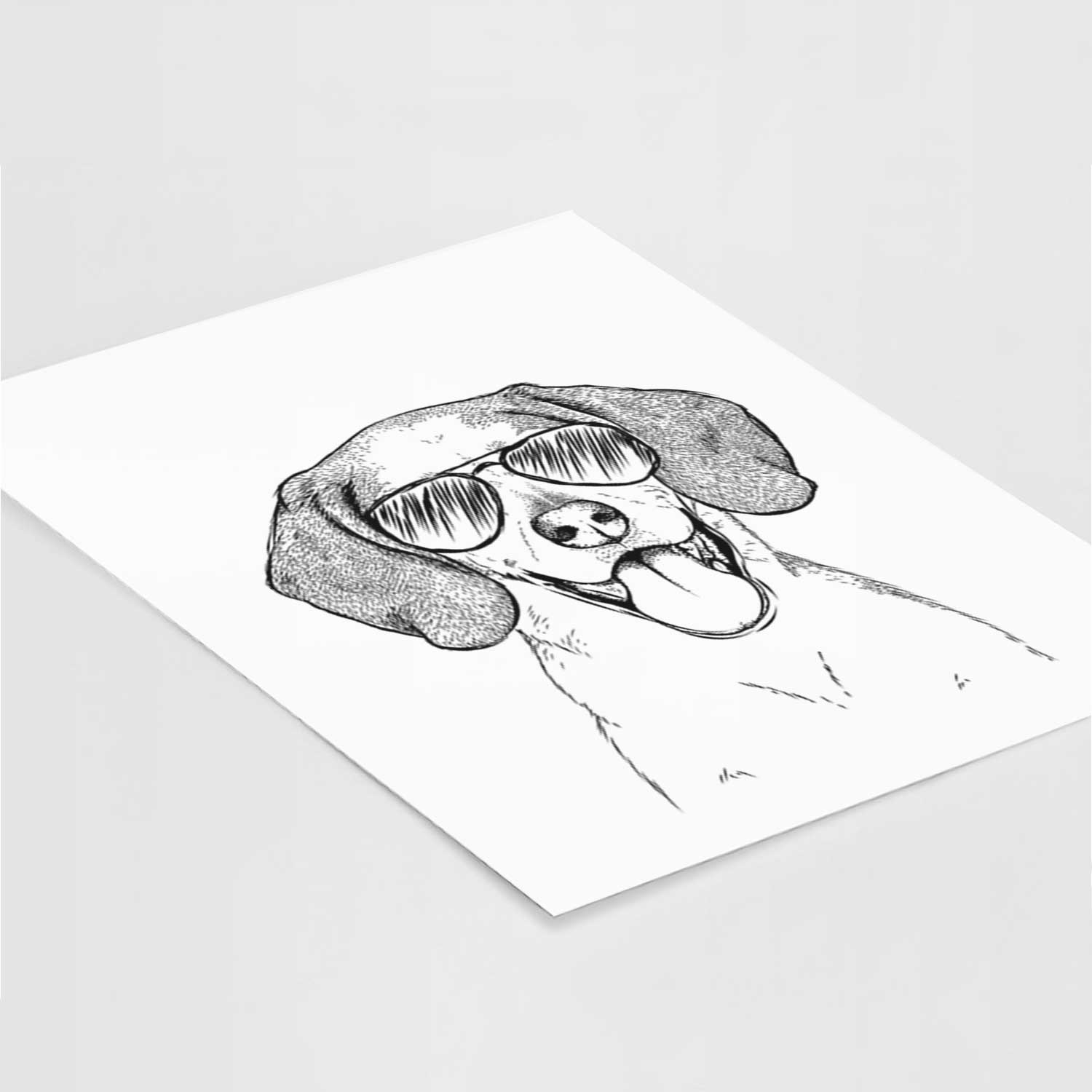 Trooper the Hound Mix Art Print