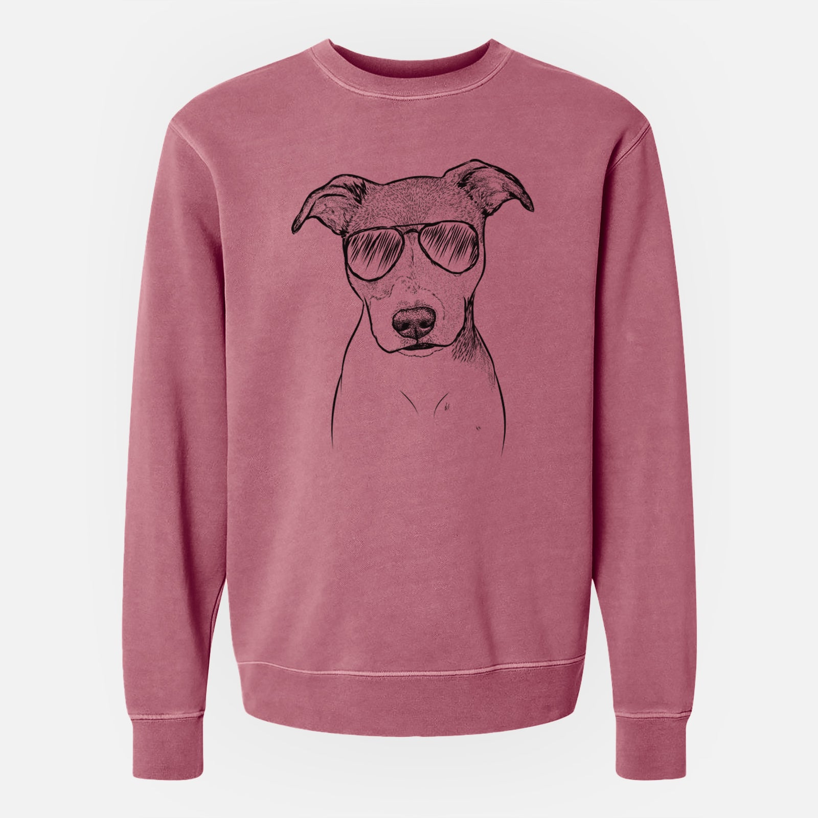 Aviator Tula the American Staffordshire Terrier Heeler Mix - Unisex Pigment Dyed Crew Sweatshirt
