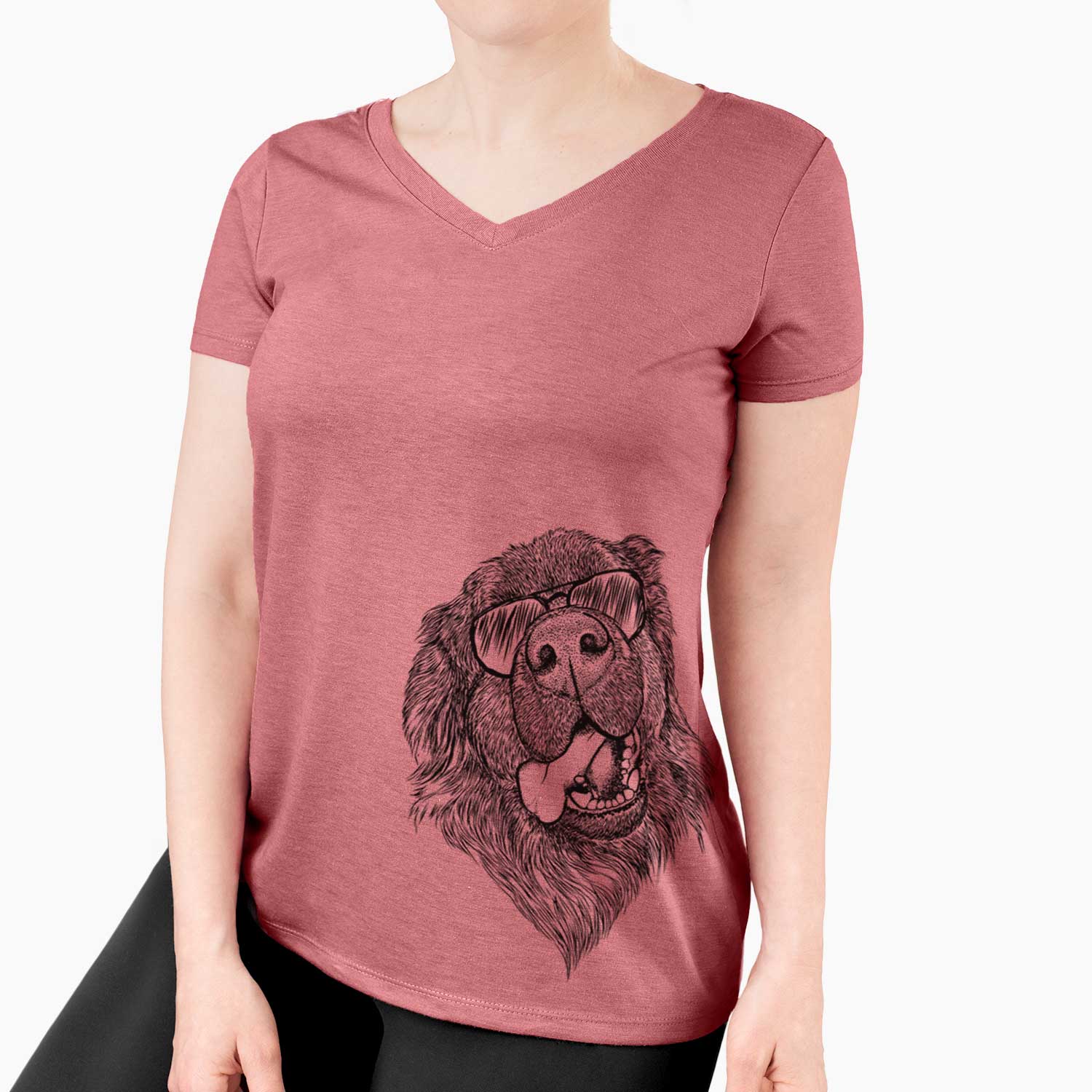 Aviator Tuna the Newfoundland - Women's V-neck Shirt