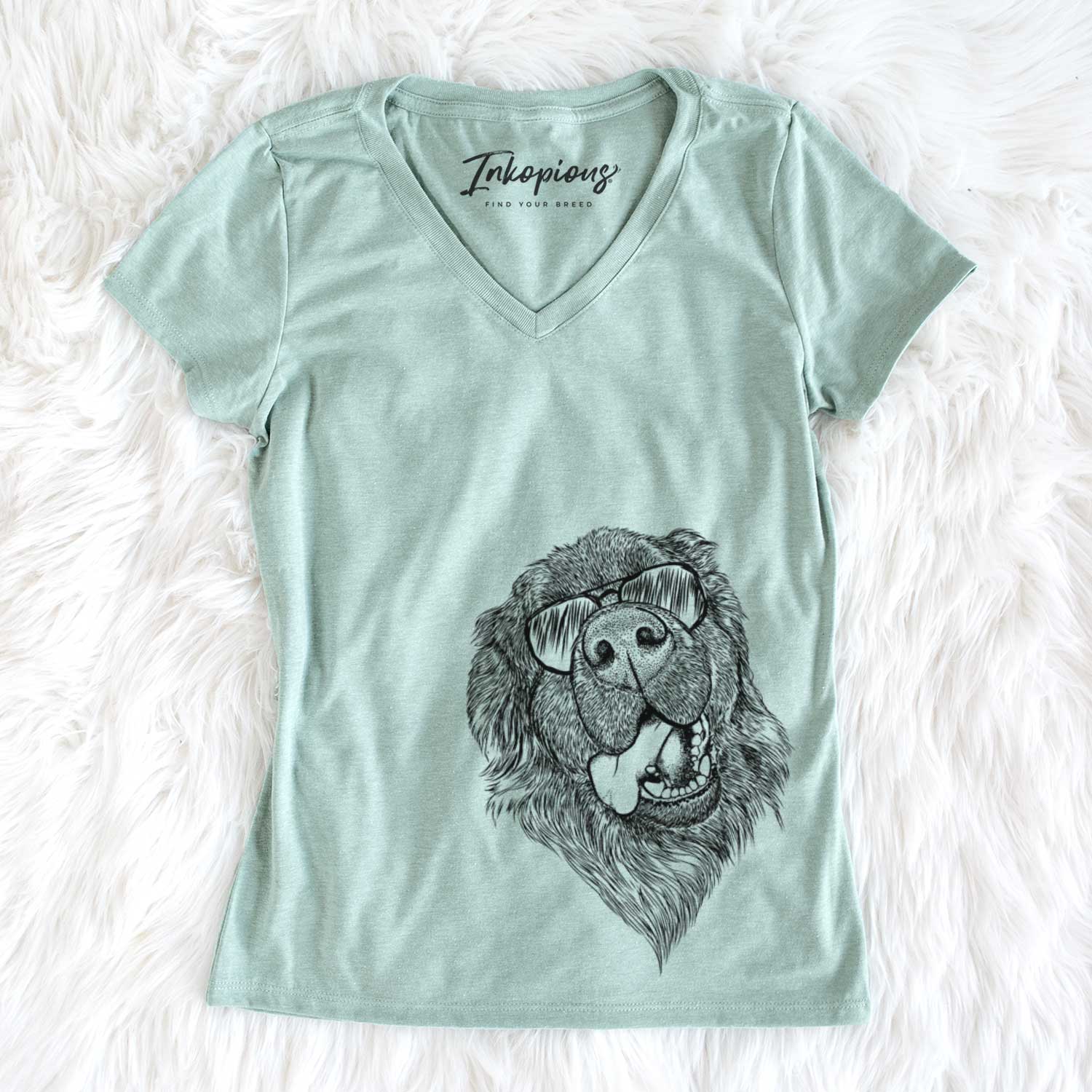 Aviator Tuna the Newfoundland - Women's V-neck Shirt