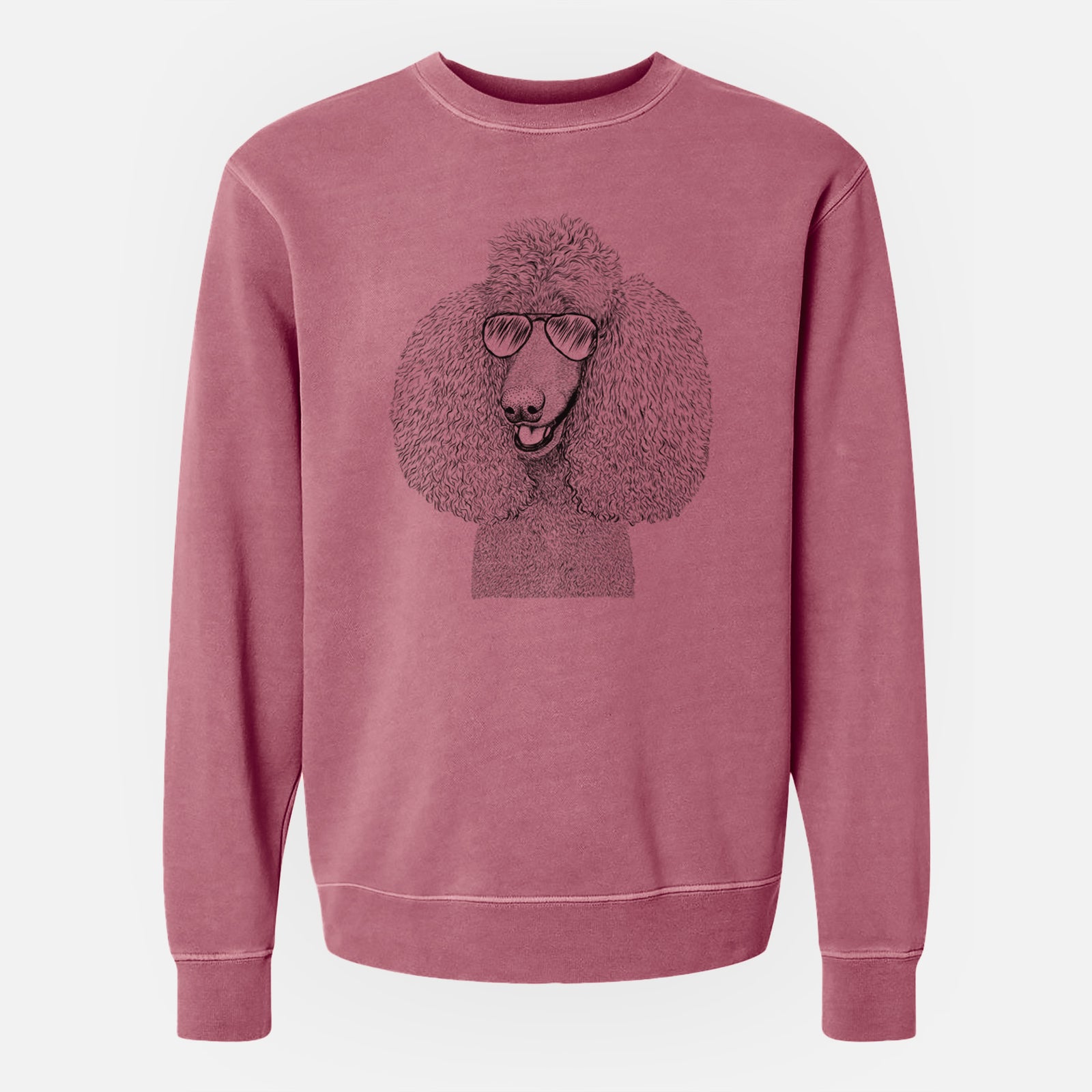 Aviator Uncle Tucker the Poodle - Unisex Pigment Dyed Crew Sweatshirt