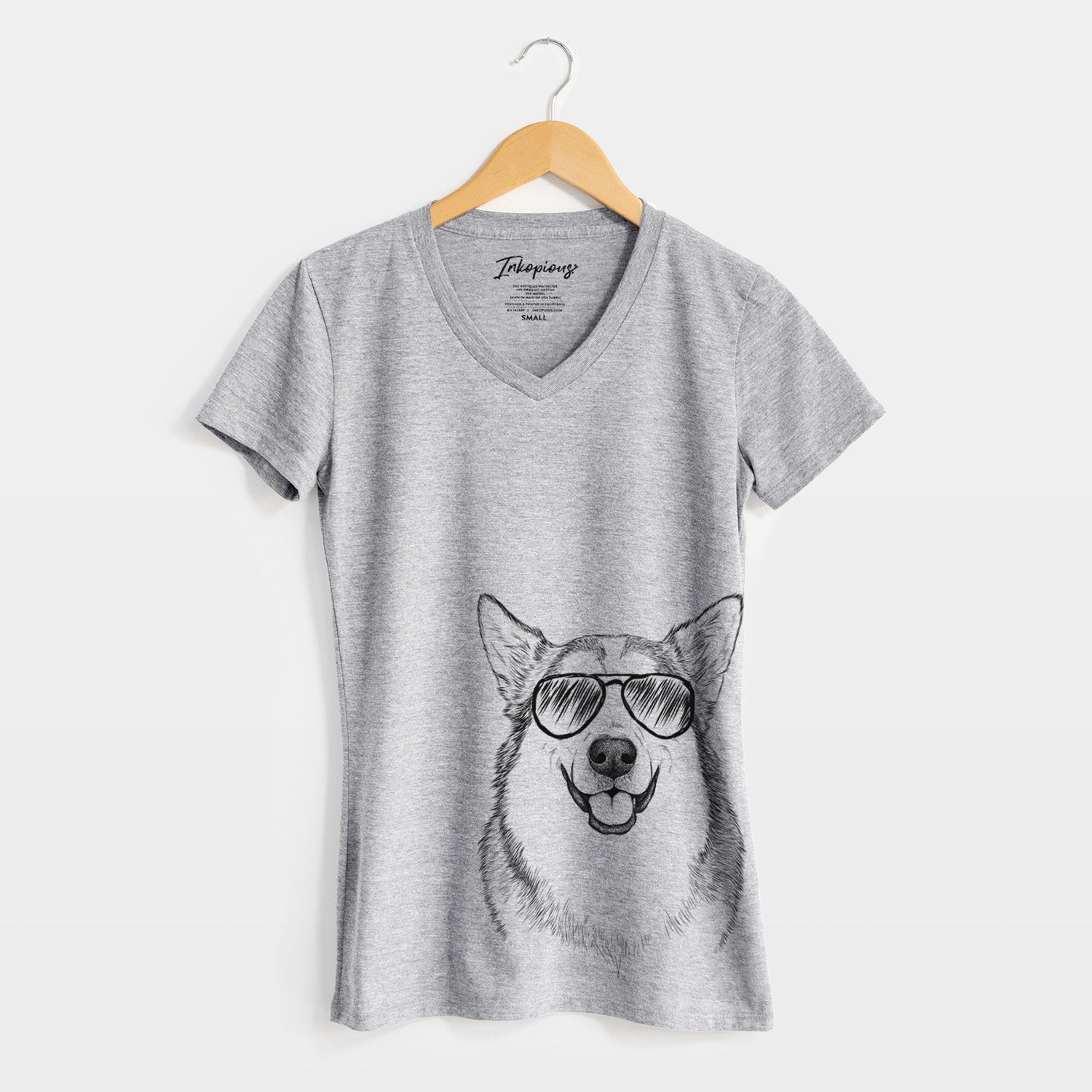 Aviator Vader the Alaskan Malamute - Women's V-neck Shirt