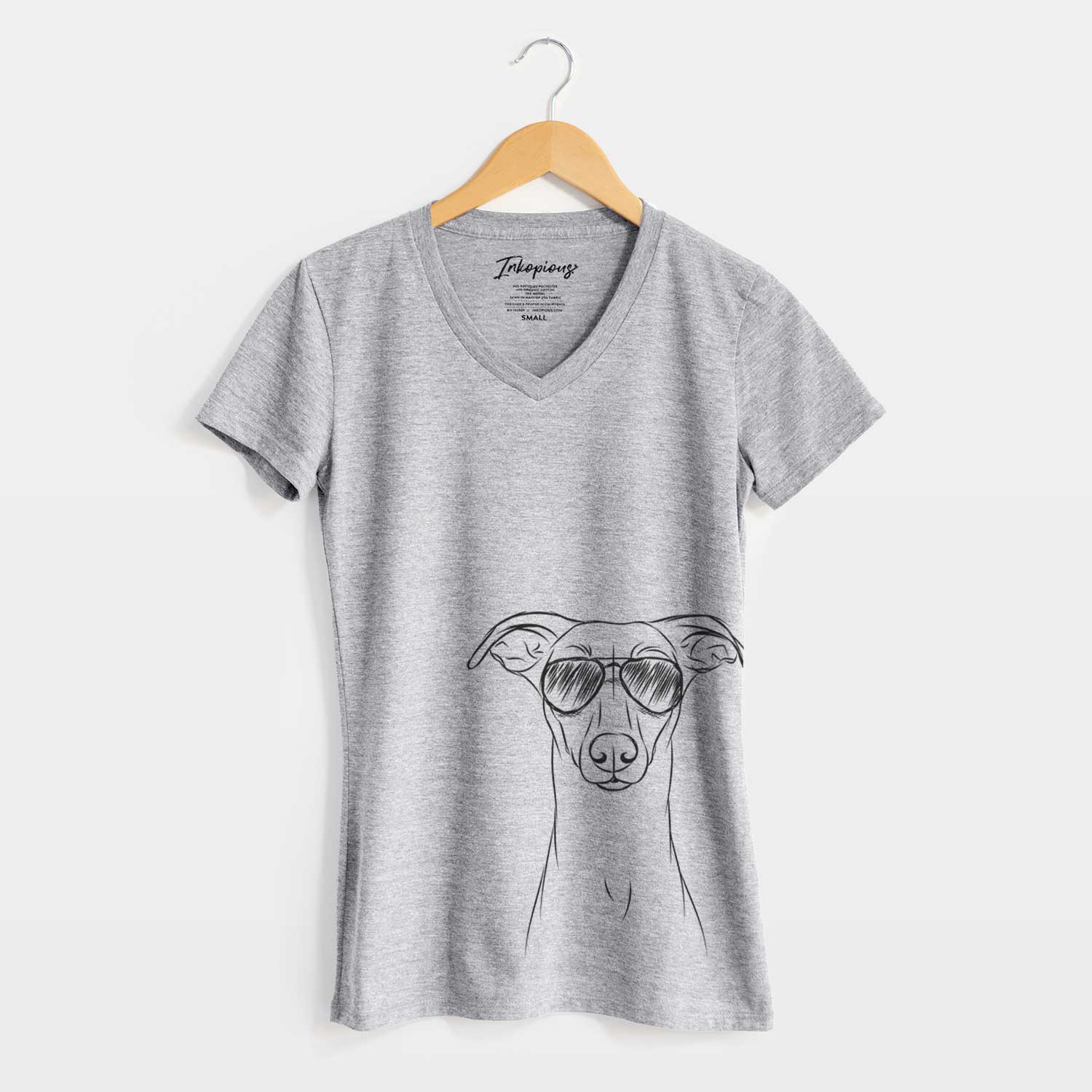 Aviator Wallace the Whippet - Women's V-neck Shirt