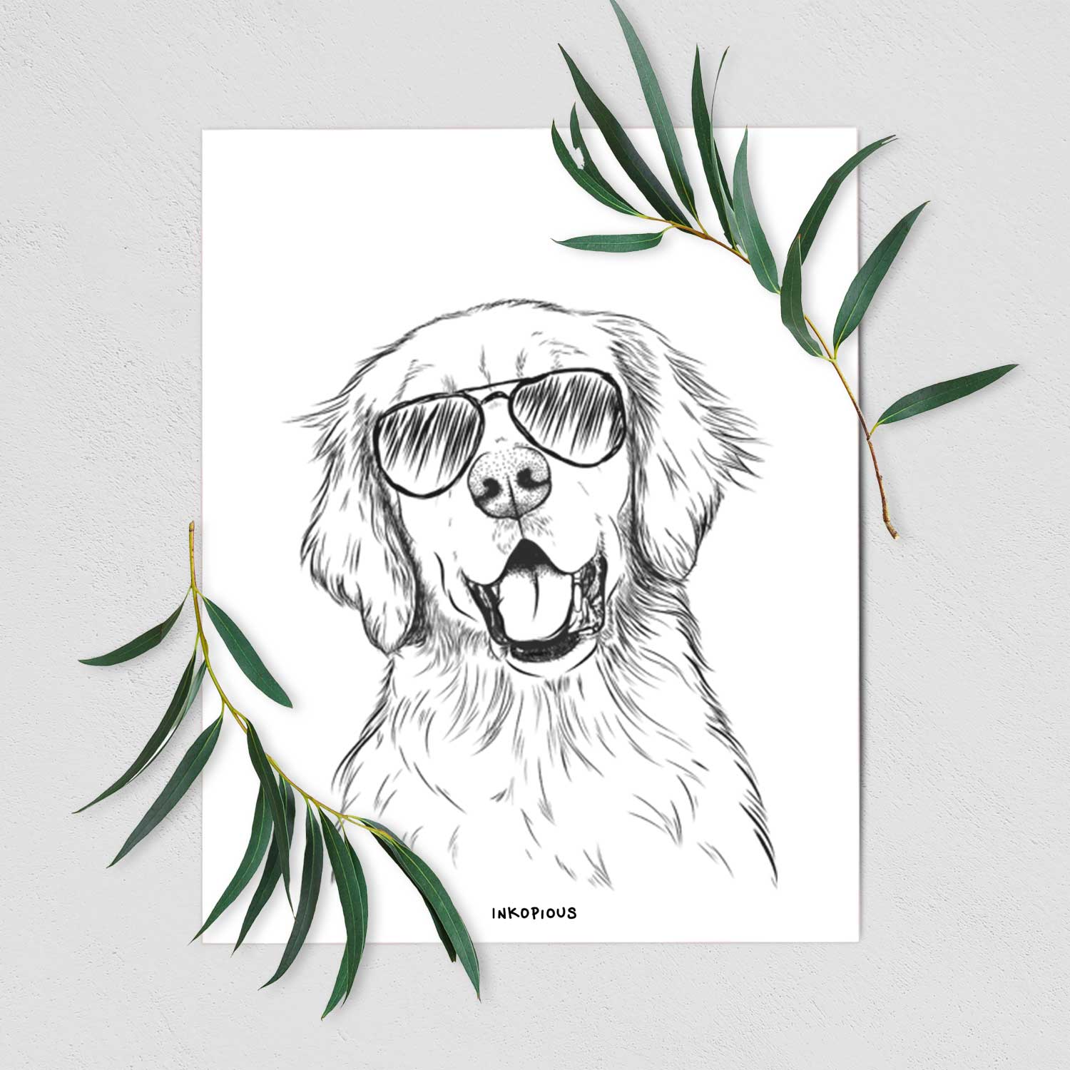 Wallace the golden retriever Art Print