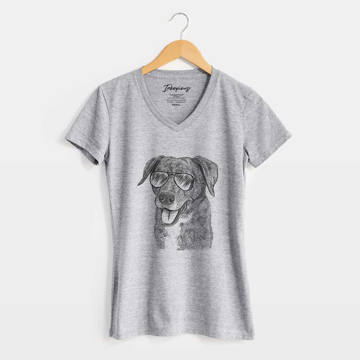 Aviator Wally the Mixed Breed - Women's V-neck Shirt