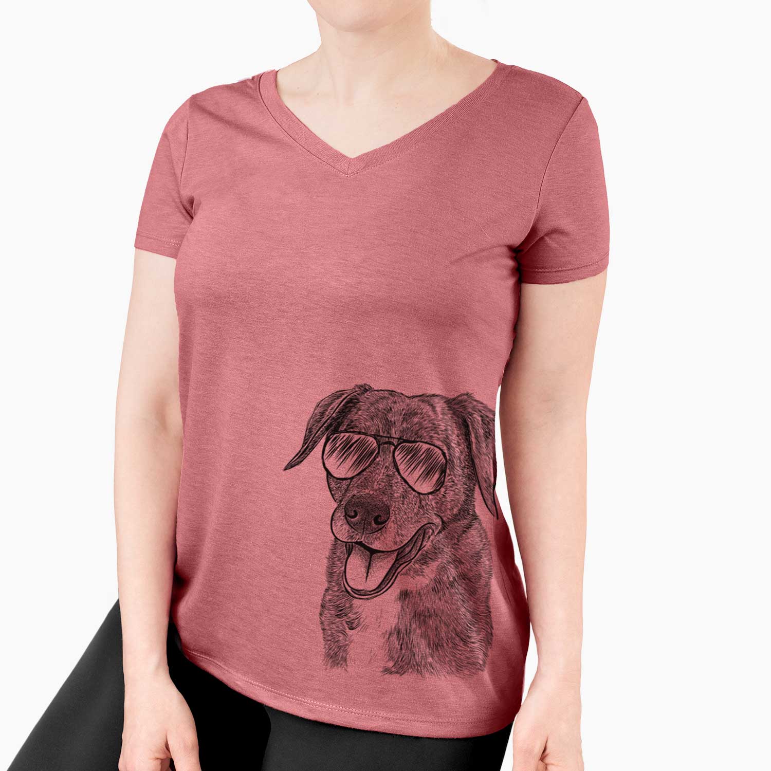 Aviator Wally the Mixed Breed - Women's V-neck Shirt