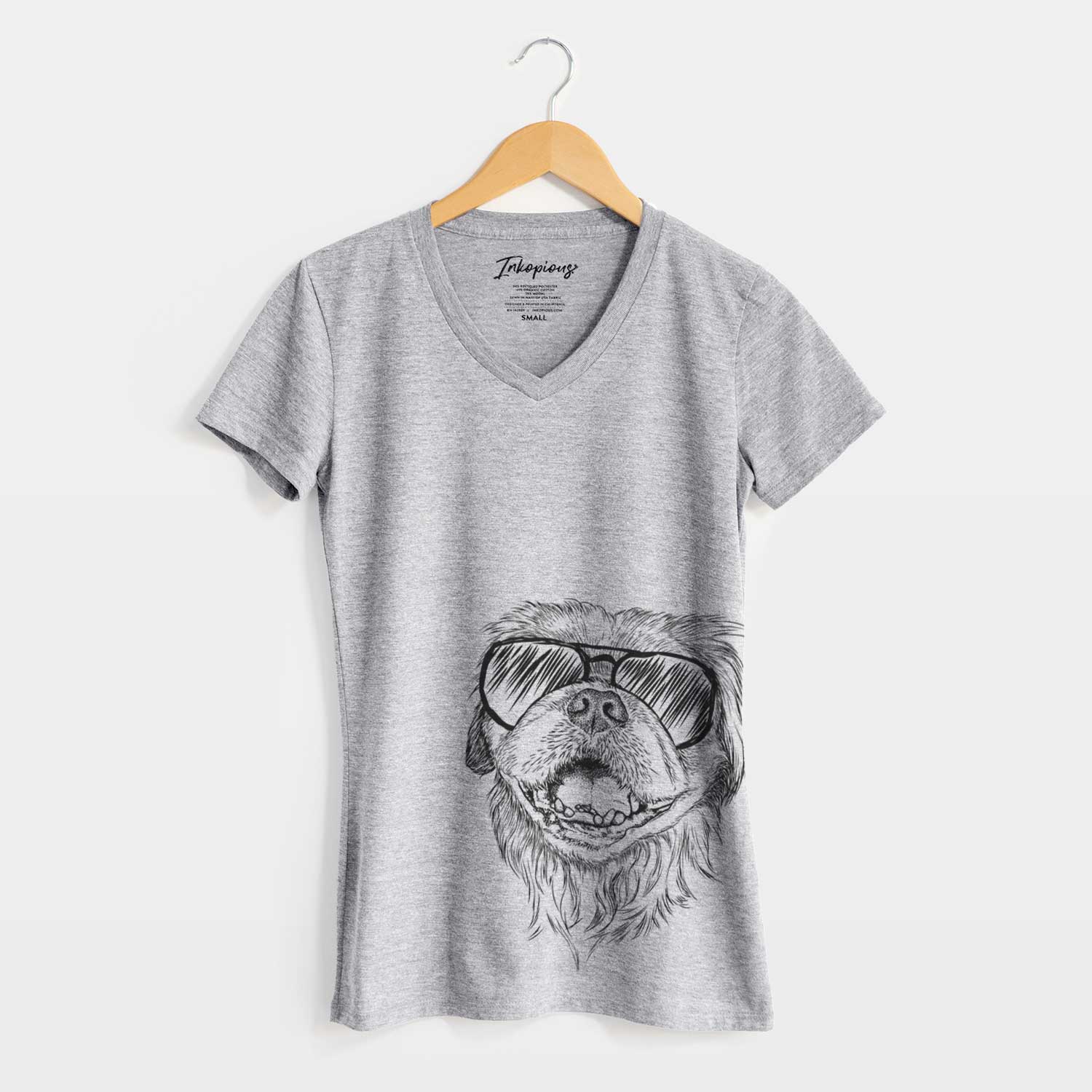 Aviator Wally the Pekingese - Women's V-neck Shirt