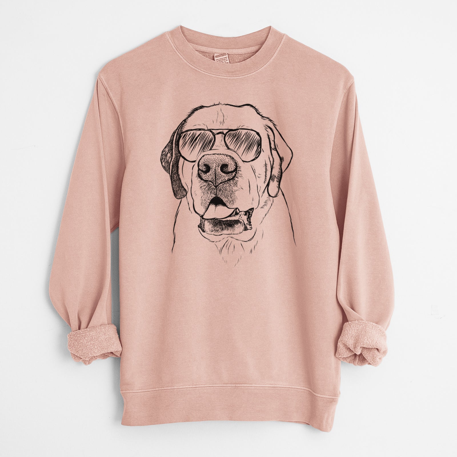 Aviator Wendy the Saint Bernard - Unisex Pigment Dyed Crew Sweatshirt