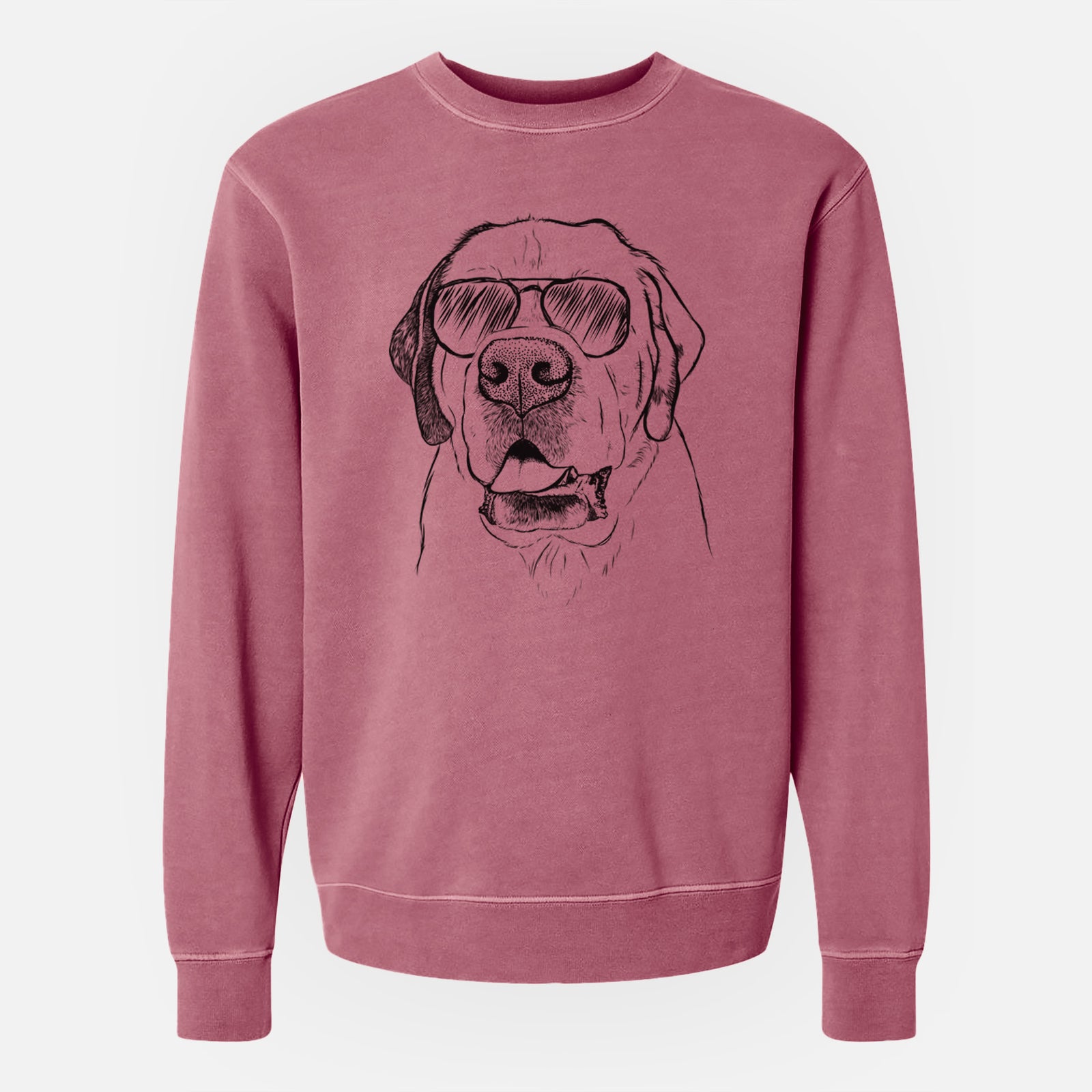 Aviator Wendy the Saint Bernard - Unisex Pigment Dyed Crew Sweatshirt