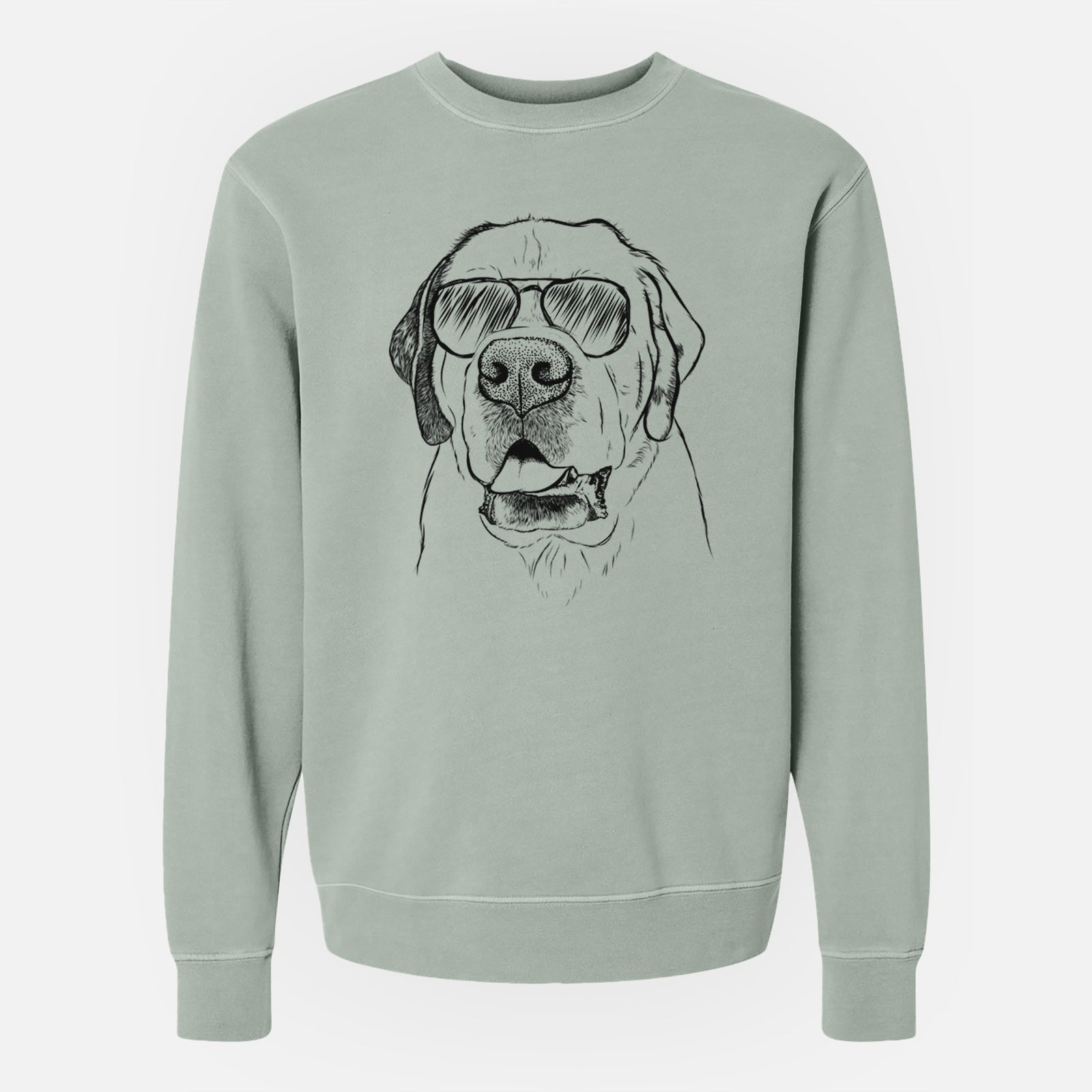 Aviator Wendy the Saint Bernard - Unisex Pigment Dyed Crew Sweatshirt