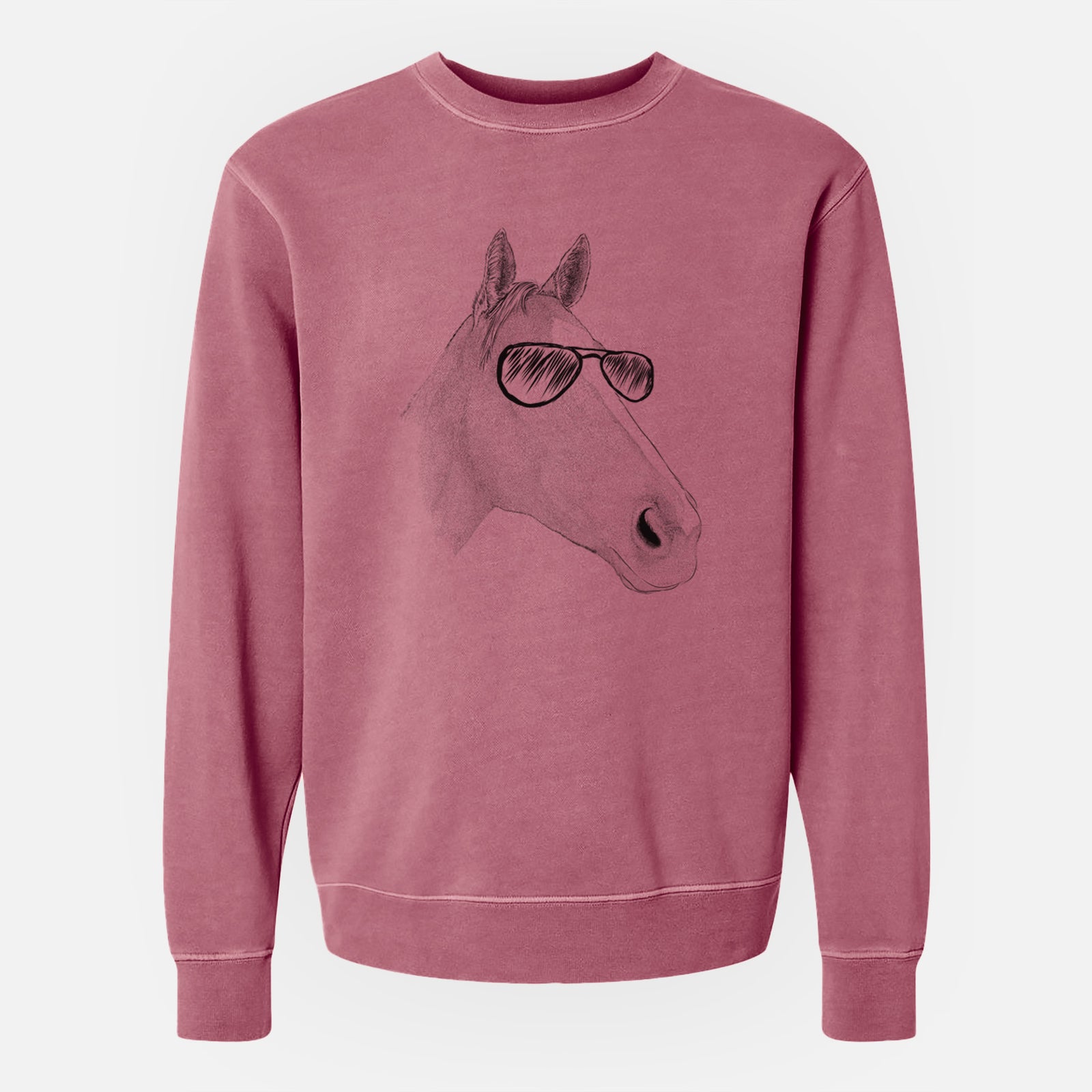Aviator Westley the Horse - Unisex Pigment Dyed Crew Sweatshirt