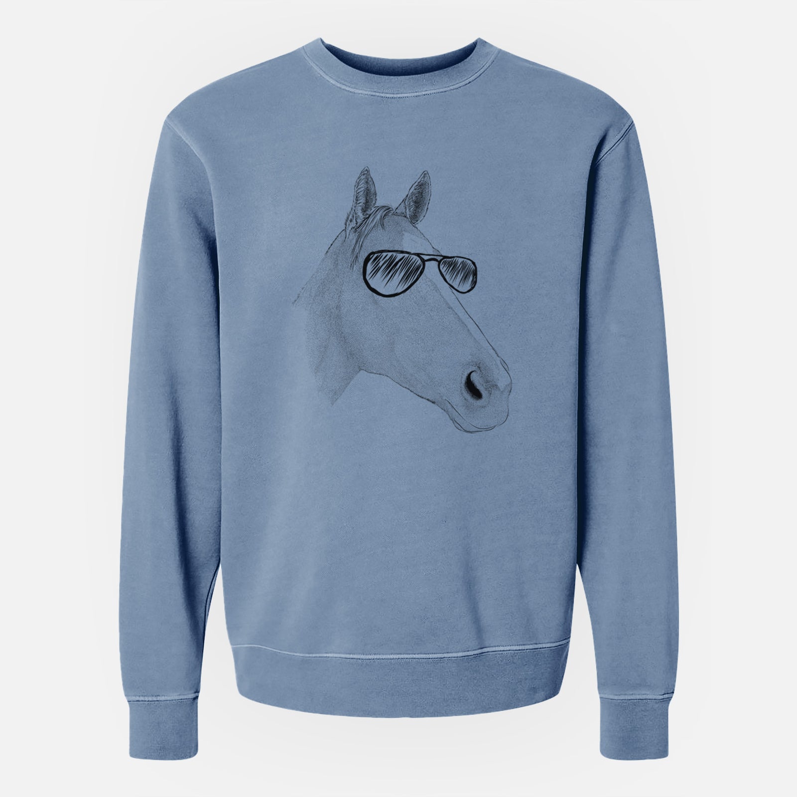 Aviator Westley the Horse - Unisex Pigment Dyed Crew Sweatshirt