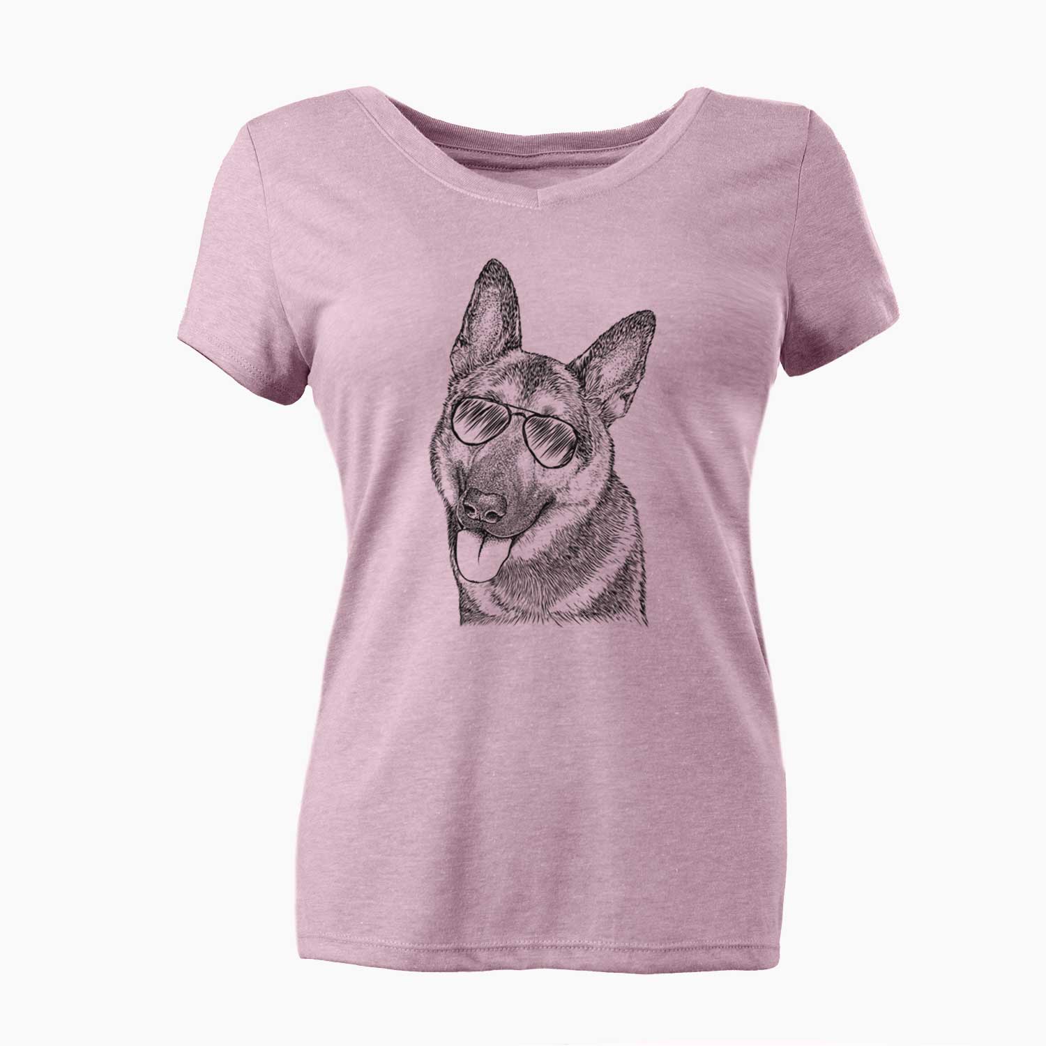 Aviator Whitaker the German Shepherd - Women's V-neck Shirt