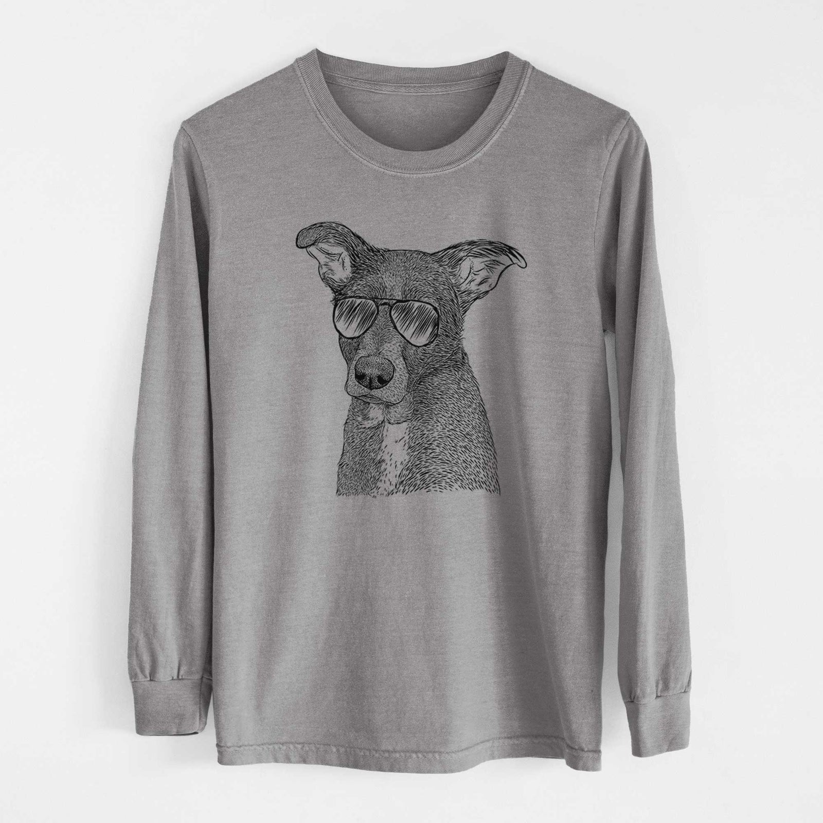 Aviators Wilbur the Shepherd Mix - Heavyweight 100% Cotton Long Sleeve