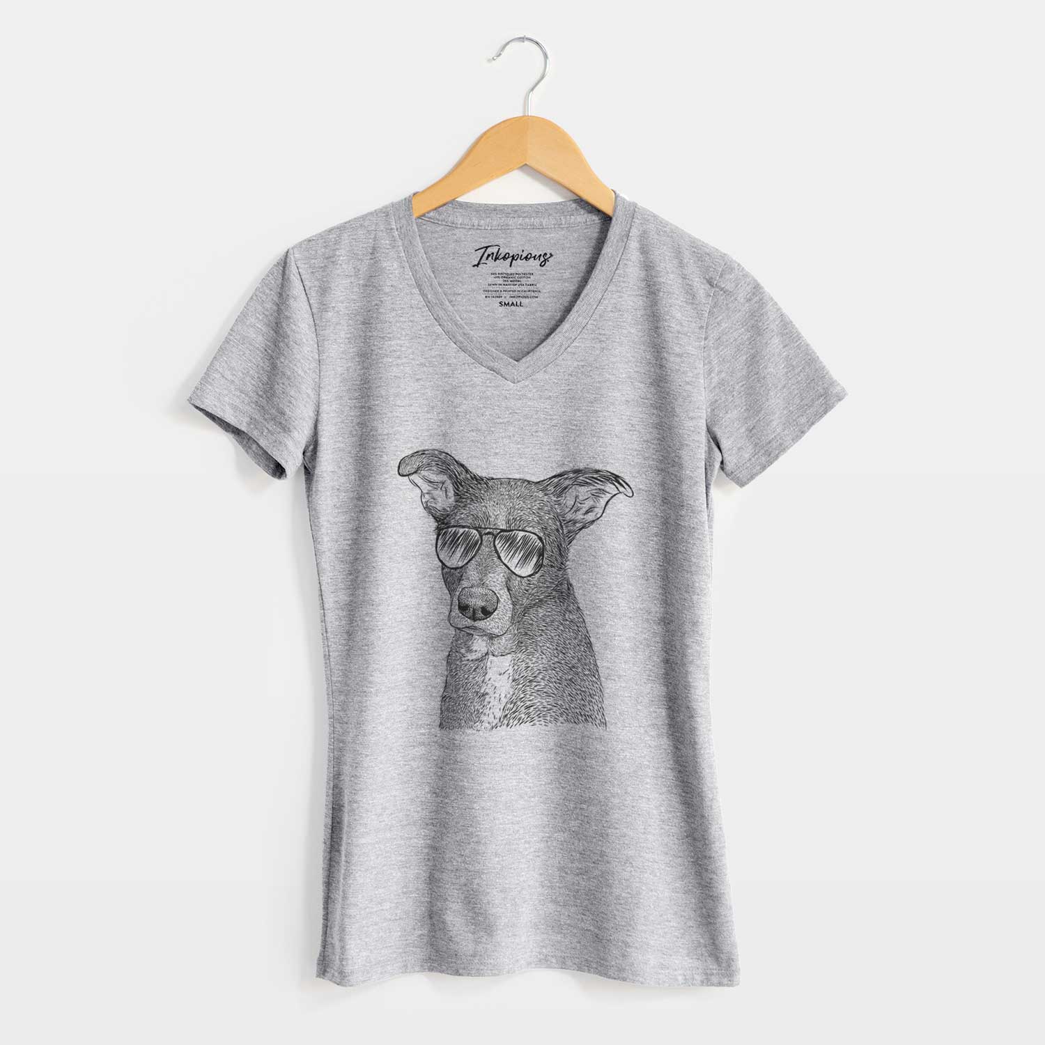 Aviator Wilbur the Shepherd Mix - Women's V-neck Shirt