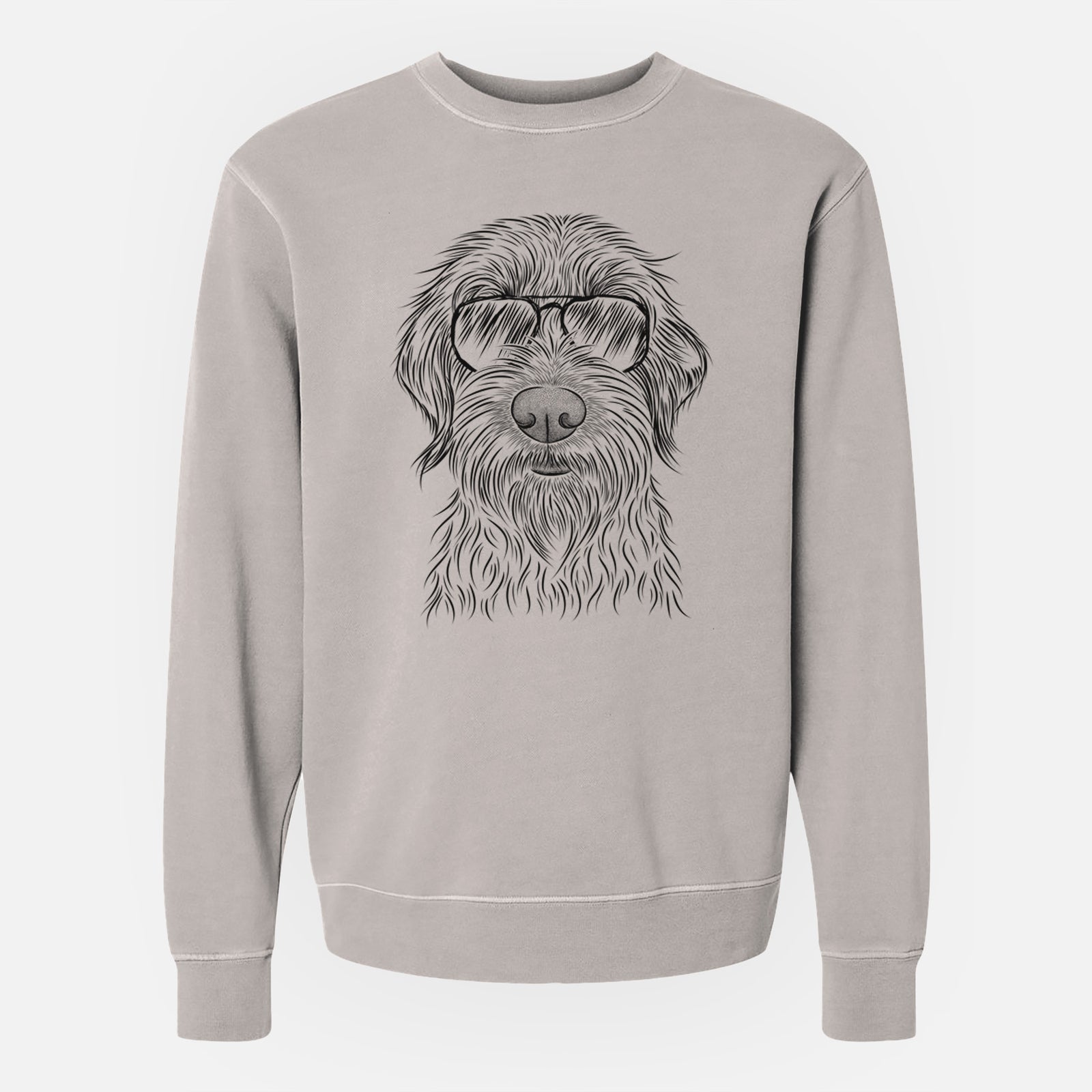 Aviator Wilkins the Wirehaired Pointing Griffon - Unisex Pigment Dyed Crew Sweatshirt