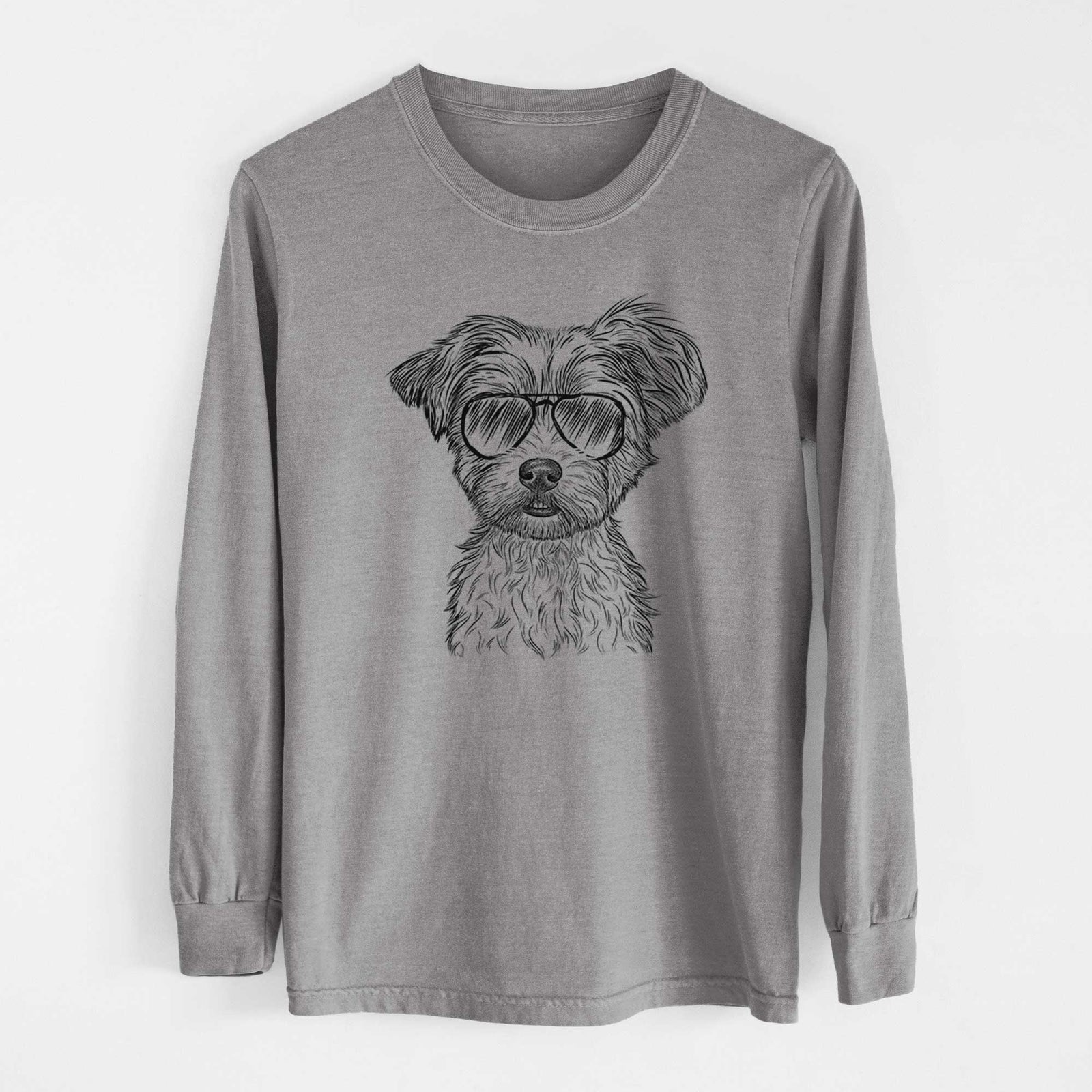 Aviators William Mitchell Newman the Yorkshire Terrier - Heavyweight 100% Cotton Long Sleeve