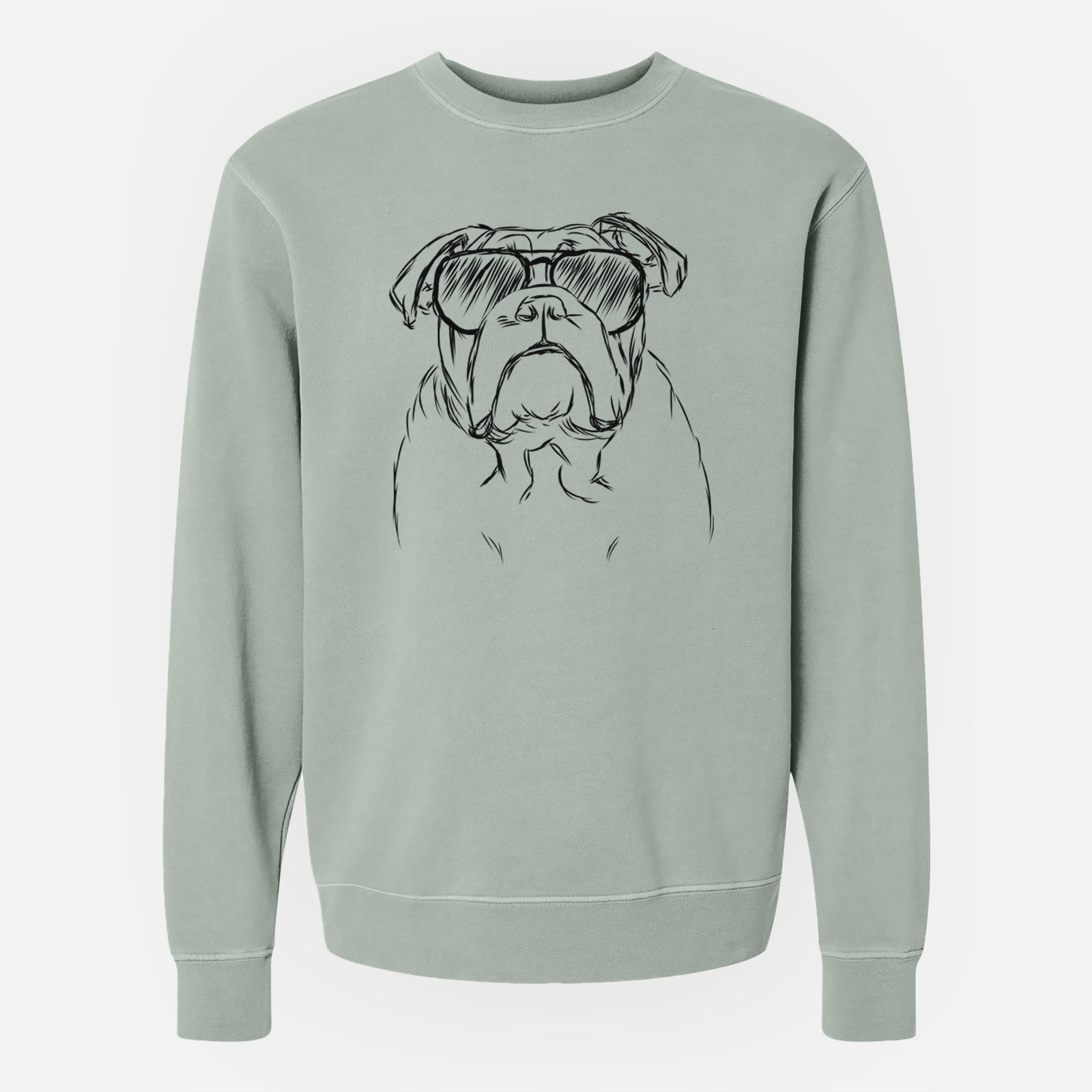 Aviator Winston the English Bulldog - Unisex Pigment Dyed Crew Sweatshirt