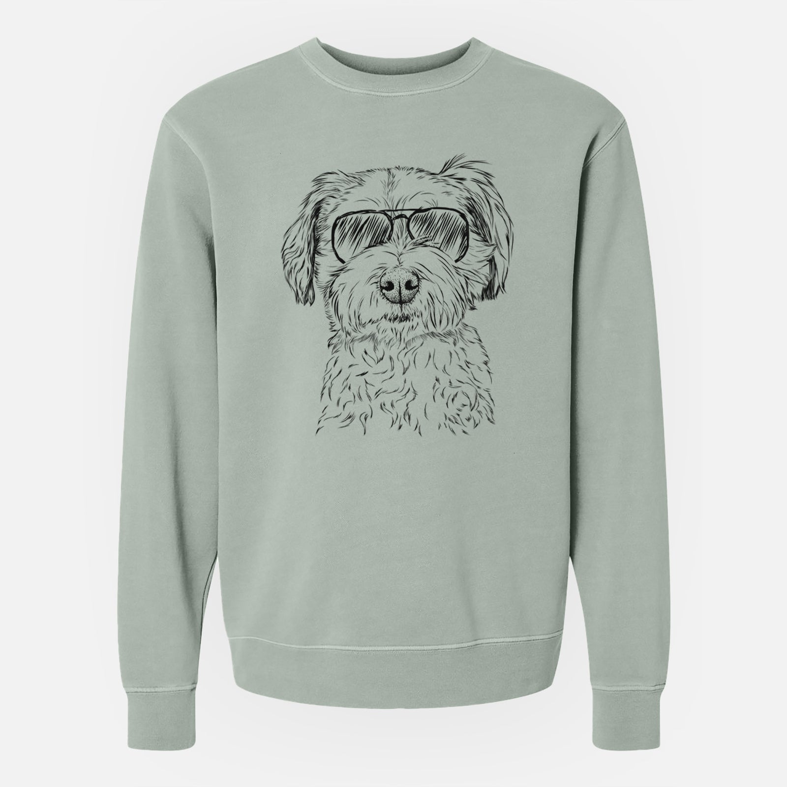Aviator Wyatt the Coton de Tulear - Unisex Pigment Dyed Crew Sweatshirt