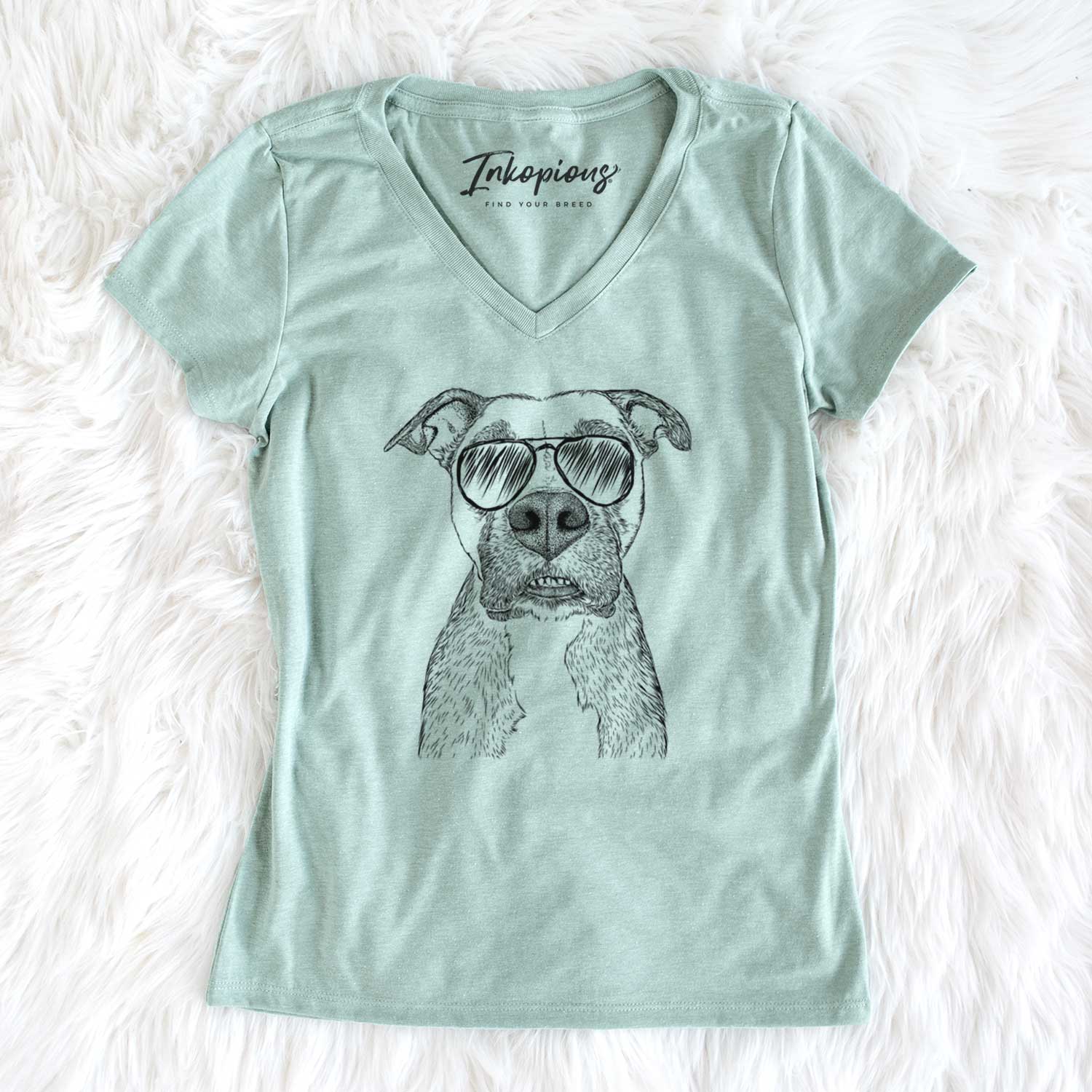 Aviator Xena the Mixed Breed - Women's V-neck Shirt