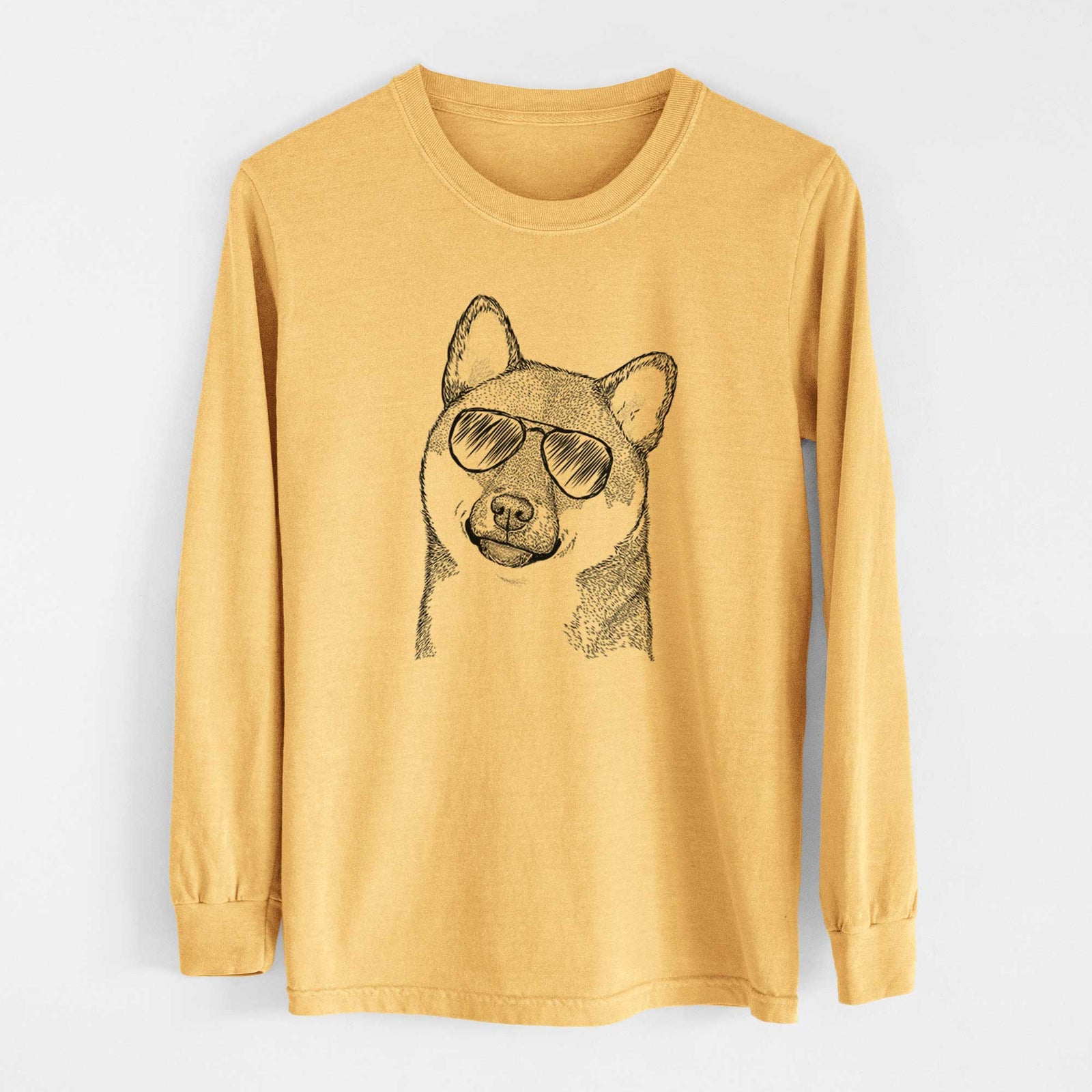 Aviators Yakuza the Shiba Inu - Heavyweight 100% Cotton Long Sleeve