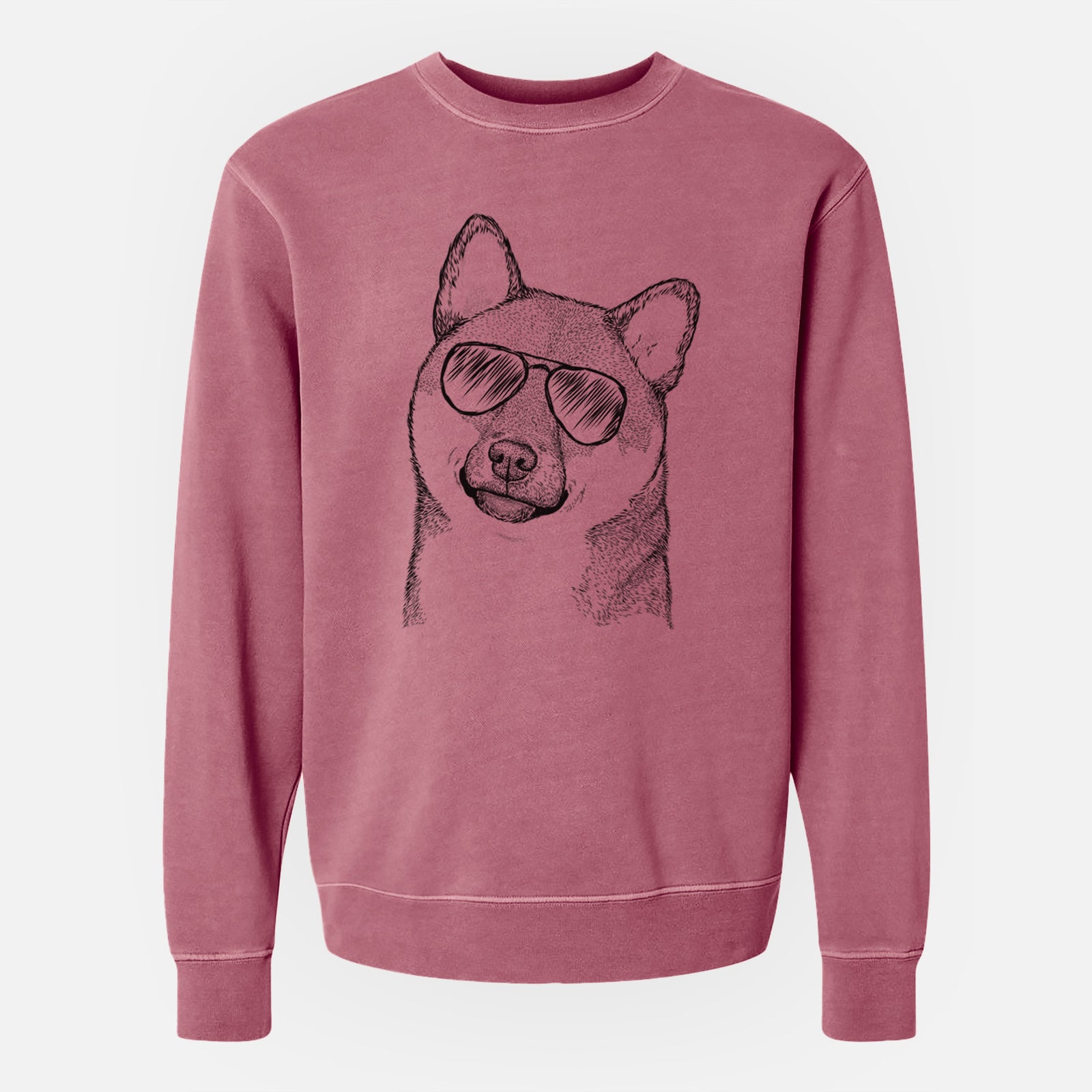 Aviator Yakuza the Shiba Inu - Unisex Pigment Dyed Crew Sweatshirt
