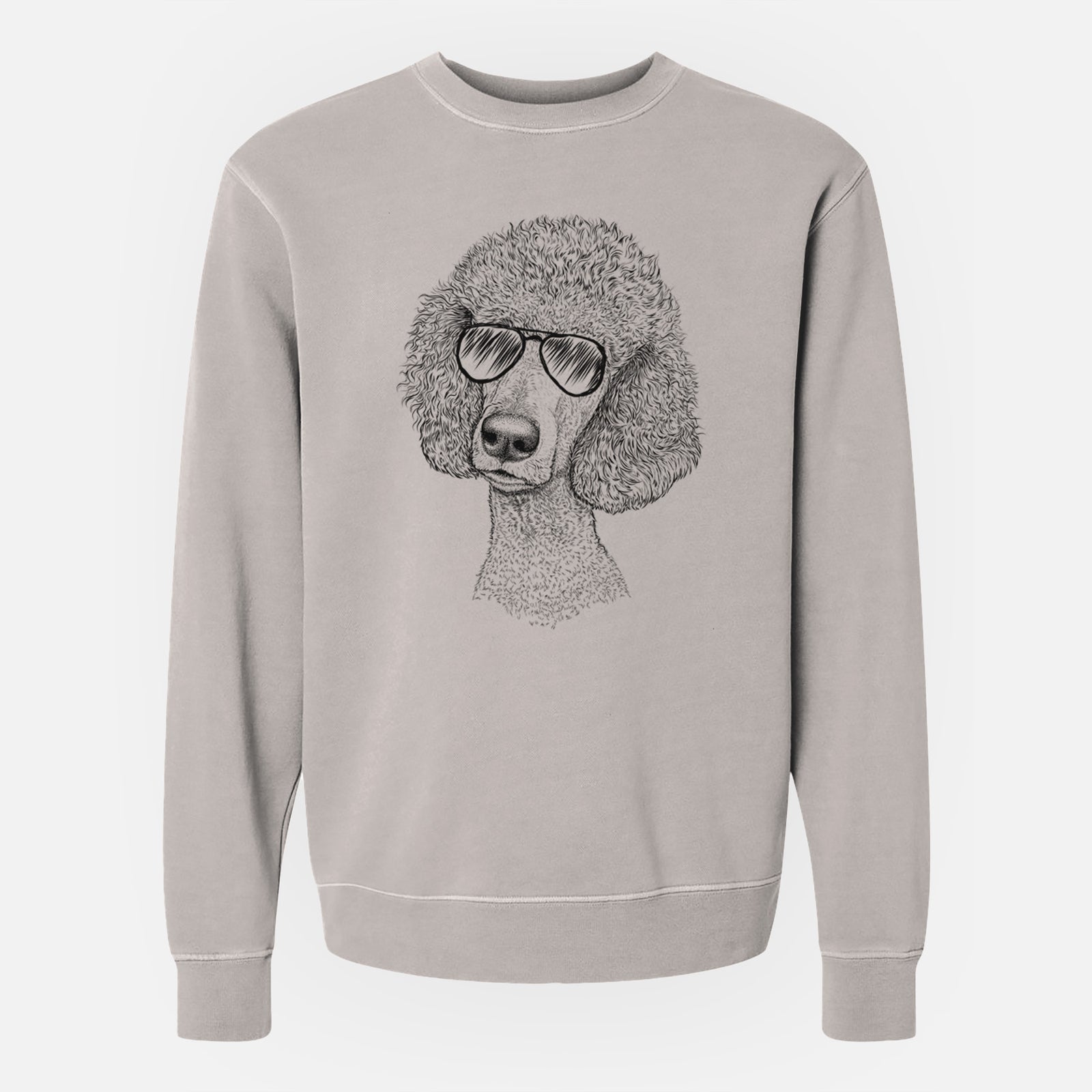 Aviator Yuki the Poodle - Unisex Pigment Dyed Crew Sweatshirt