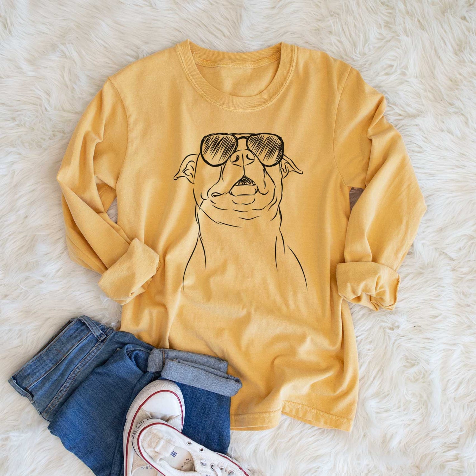 Aviators Zada the Pitbull - Heavyweight 100% Cotton Long Sleeve