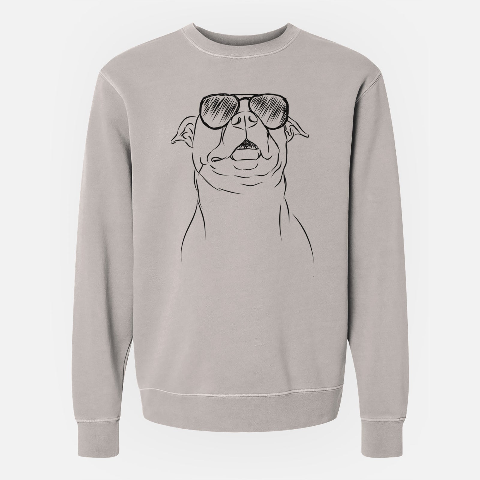 Aviator Zada the Pitbull - Unisex Pigment Dyed Crew Sweatshirt