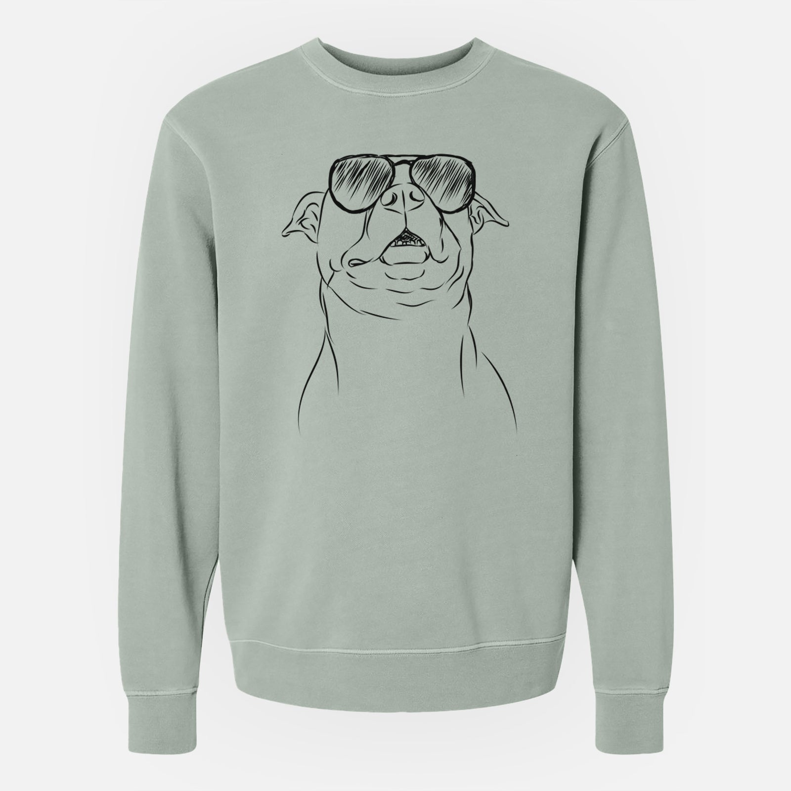 Aviator Zada the Pitbull - Unisex Pigment Dyed Crew Sweatshirt