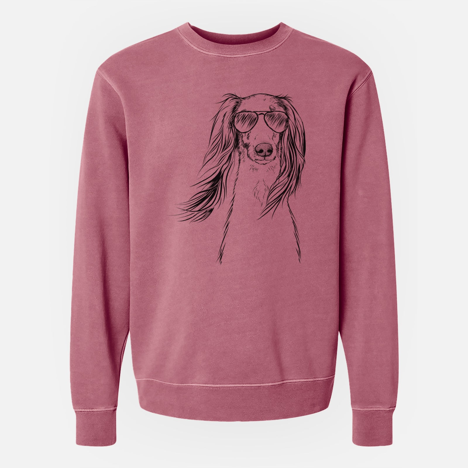 Aviator Zahra the Saluki - Unisex Pigment Dyed Crew Sweatshirt