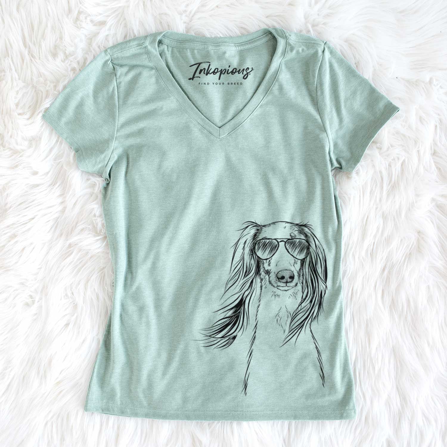 Aviator Zahra the Saluki - Women's V-neck Shirt