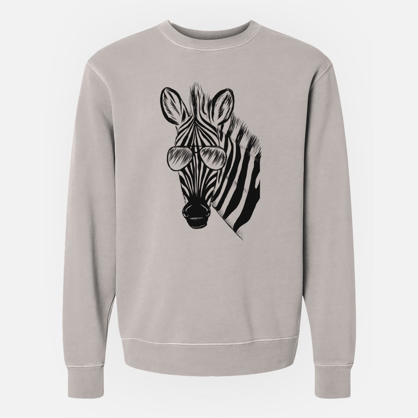 Aviator Zed the Zebra - Unisex Pigment Dyed Crew Sweatshirt
