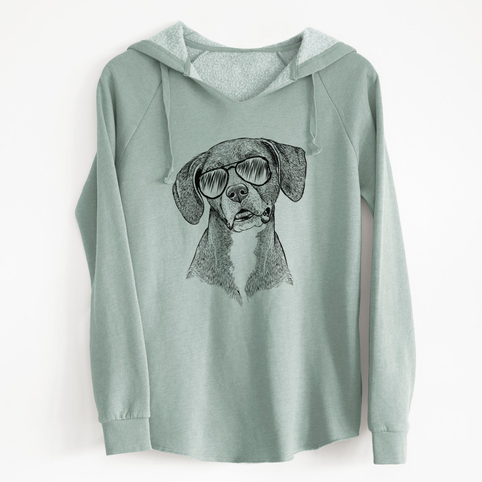 Aviator Zeena the Plott Hound Mix - Cali Wave Hooded Sweatshirt