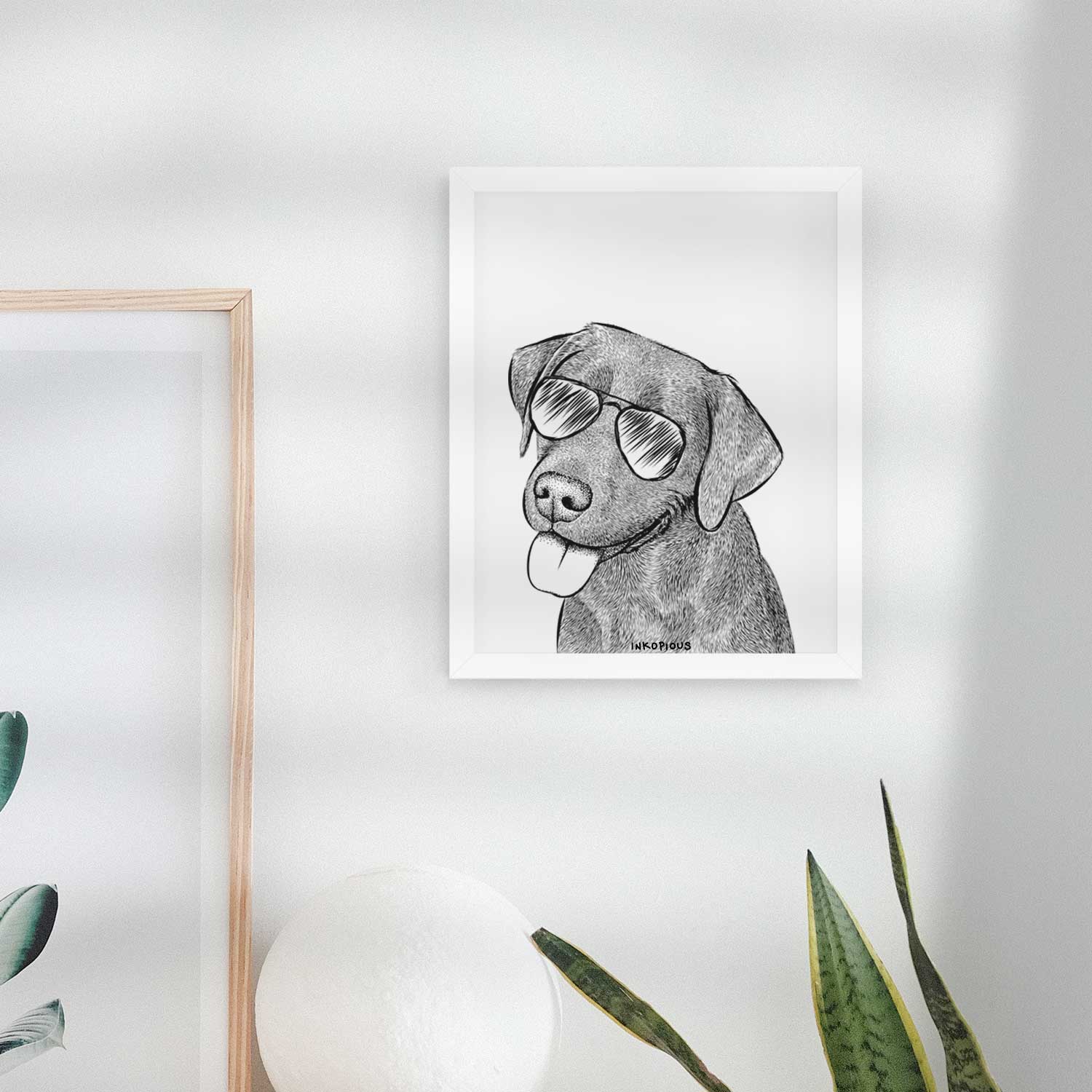 Zeppelin the Black Labrador Art Print