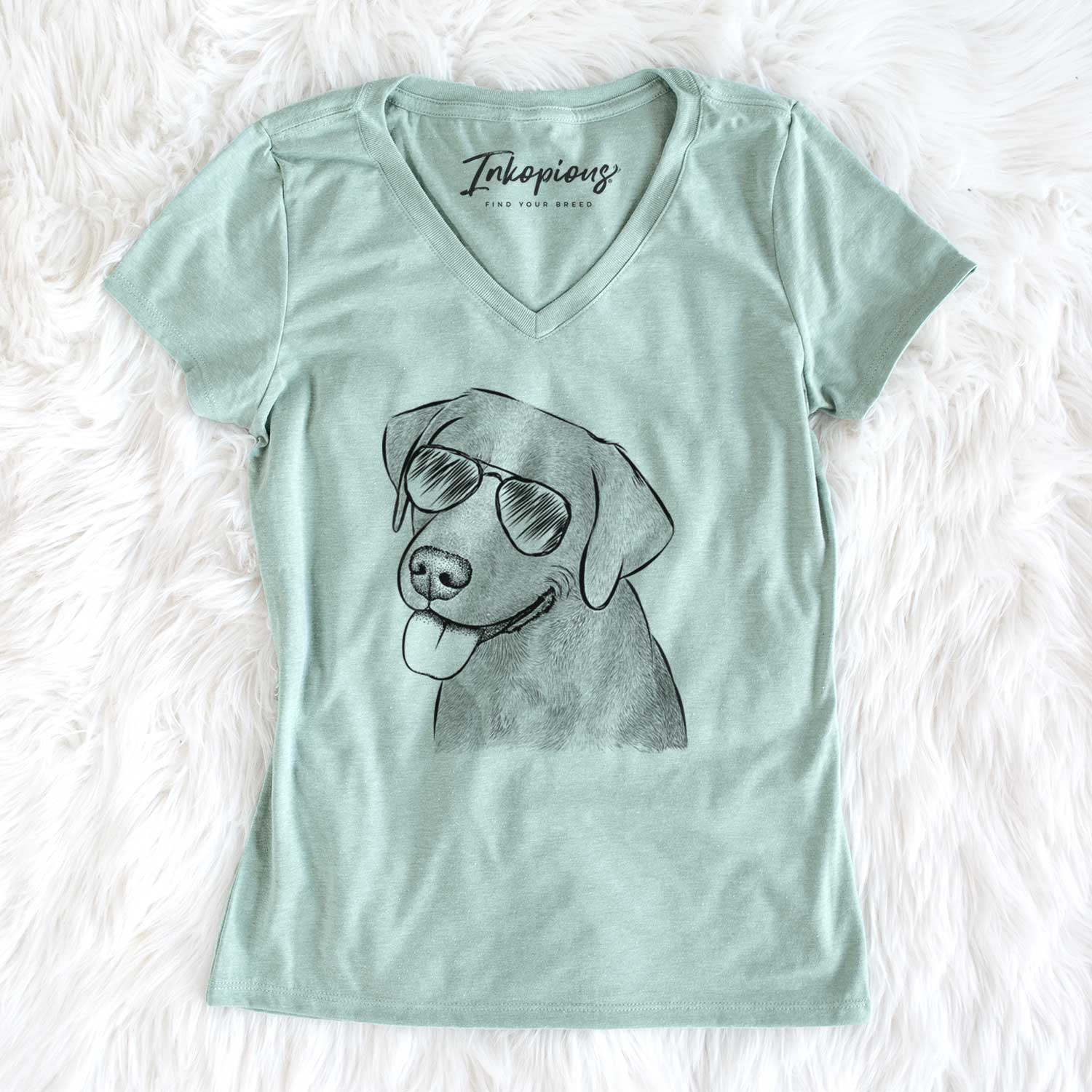 Aviator Zeppelin the Black Labrador - Women's V-neck Shirt