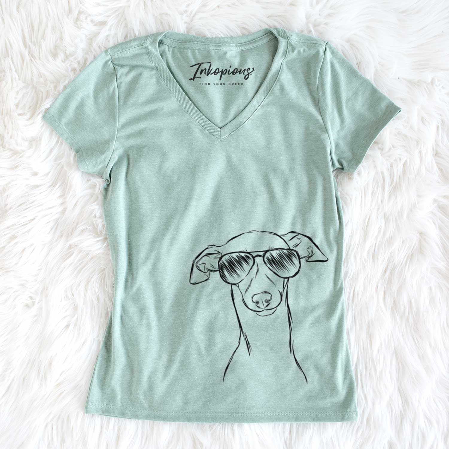 Ziggie the Italian Greyhound - Women's V-neck Shirt